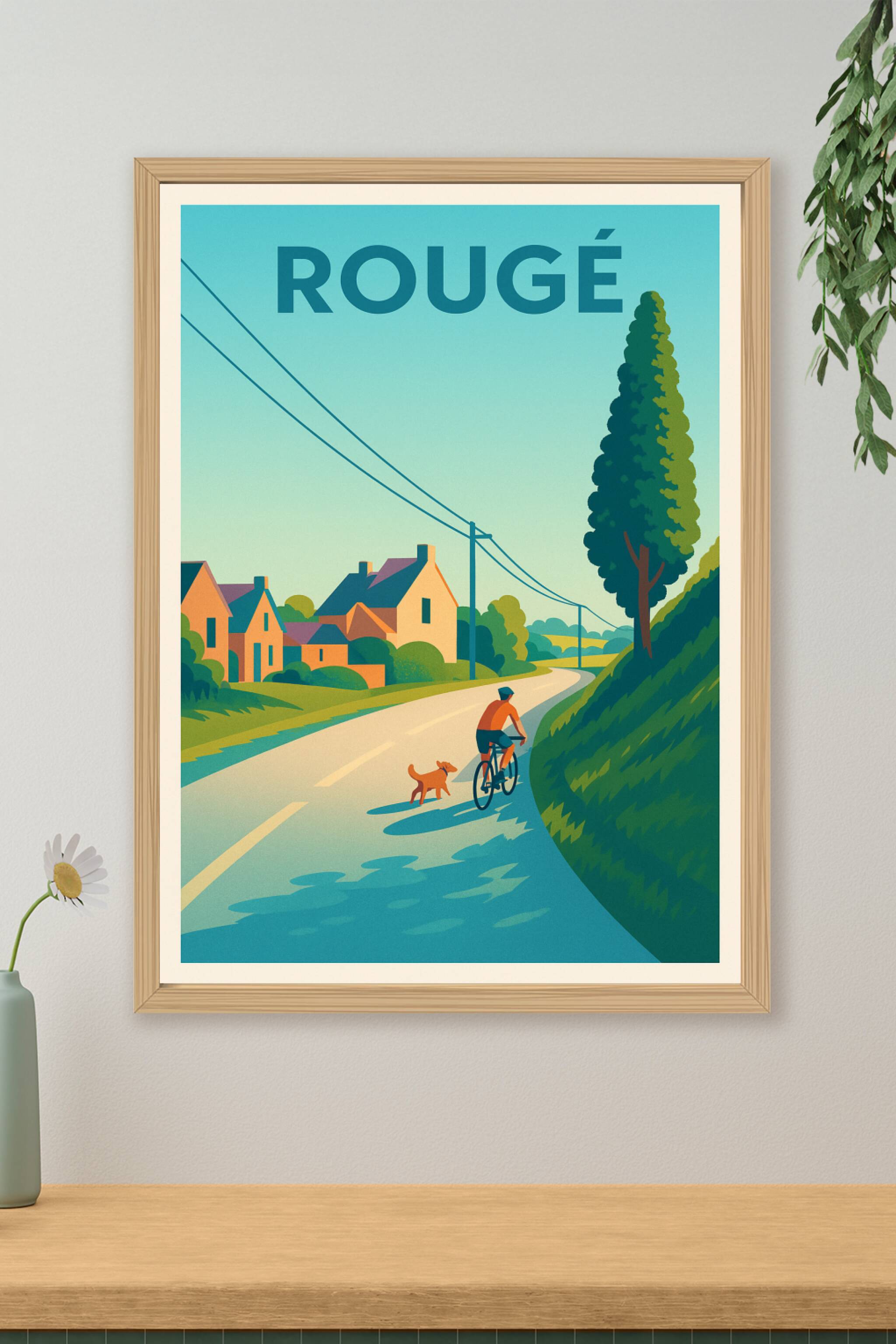 Affiche de Rougé - L'échappée bucolique à vélo