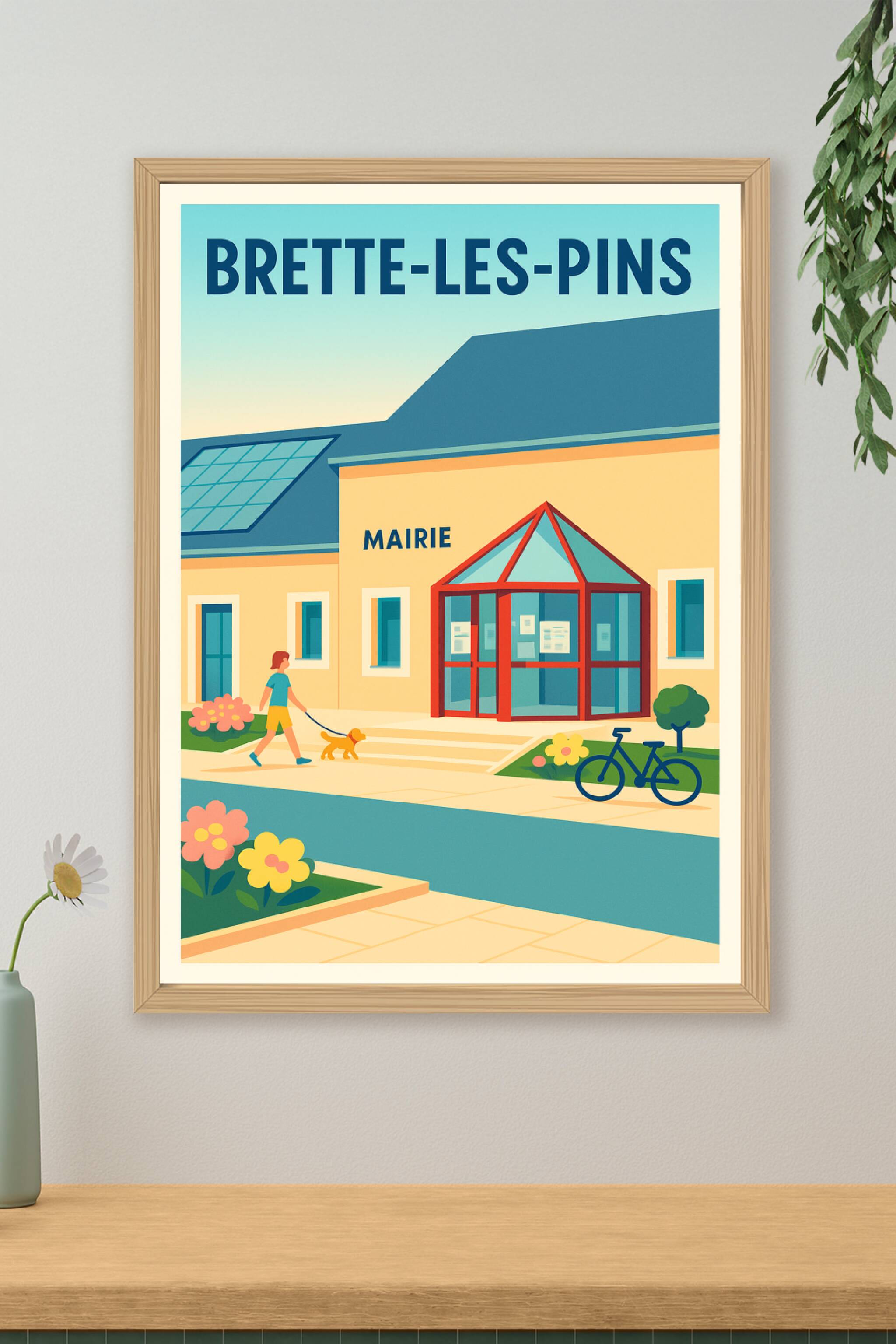 Affiche de Brette-les-Pins - Charme paisible de la mairie locale