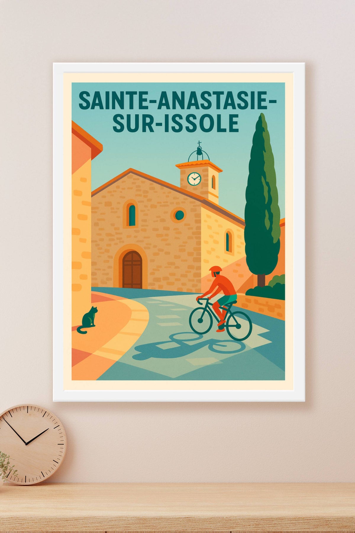 Affiche de Sainte-Anastasie-sur-Issole - L'élégance provençale à vélo