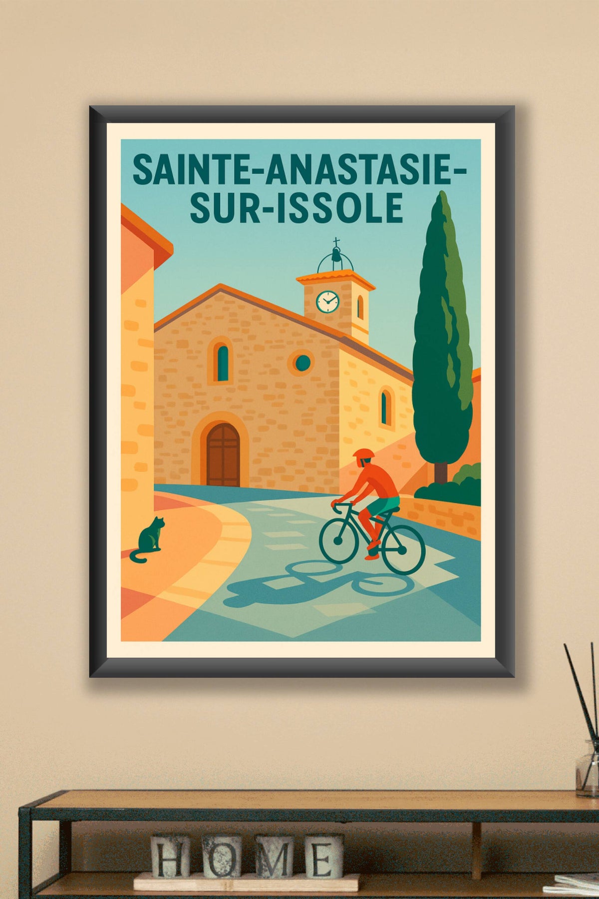 Affiche de Sainte-Anastasie-sur-Issole - L'élégance provençale à vélo