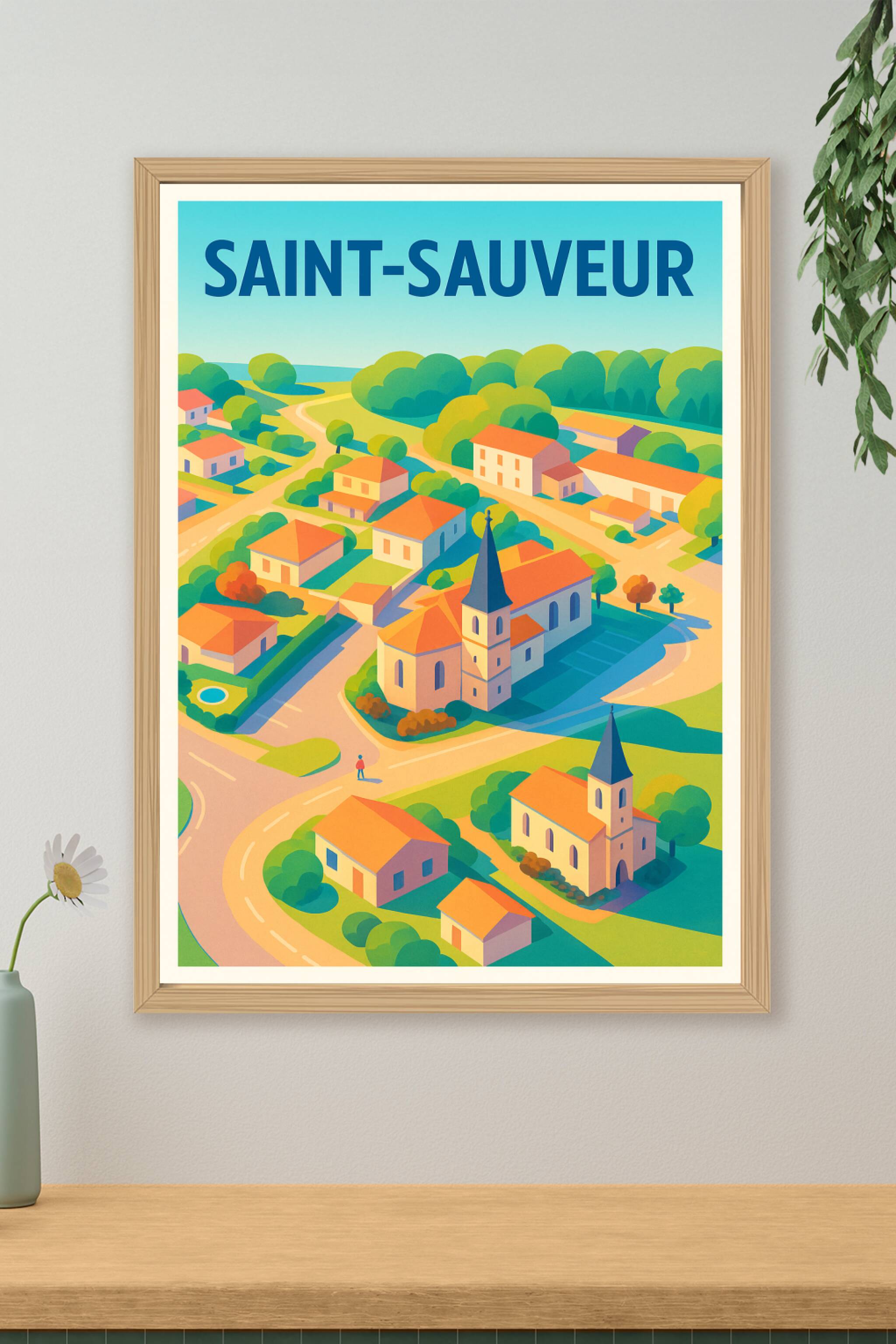 Affiche de Saint-Sauveur - Charme et sérénité d'un village pittoresque