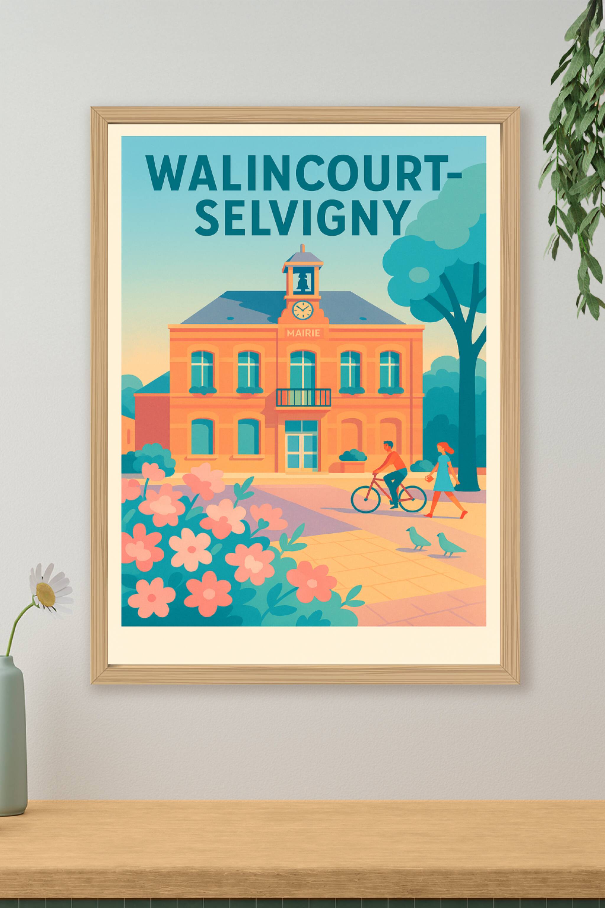 Affiche de Walincourt-Selvigny - L'élégance paisible de la mairie