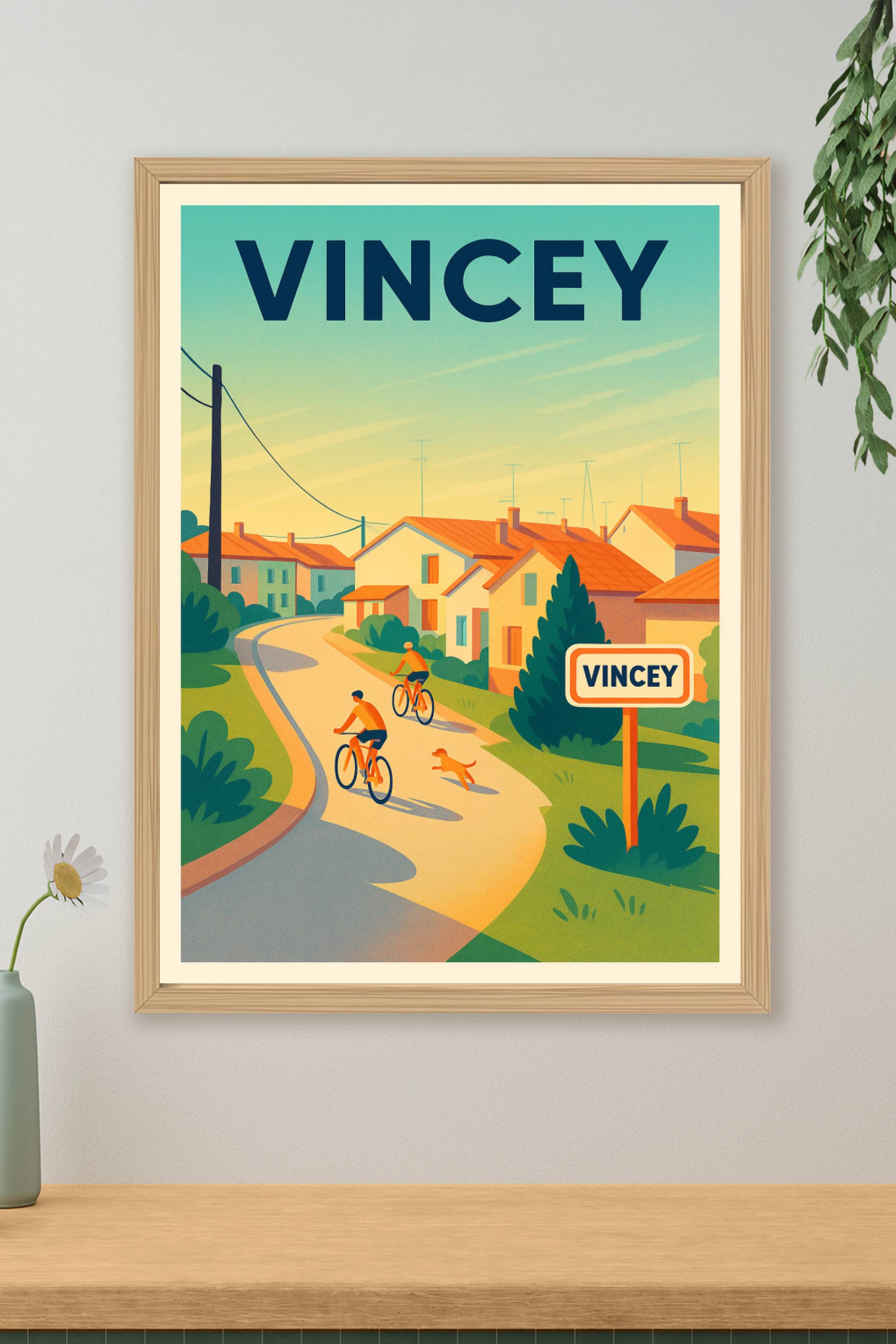 Affiche de Vincey - Échappée bucolique à vélo