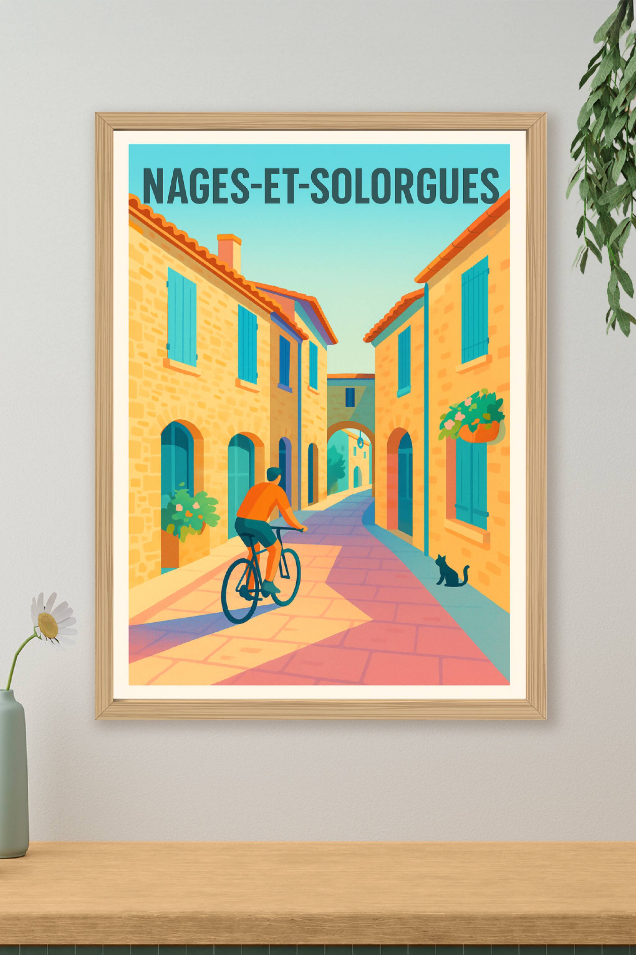 Affiche de Nages-et-Solorgues - Flânerie ensoleillée dans les ruelles pittoresques