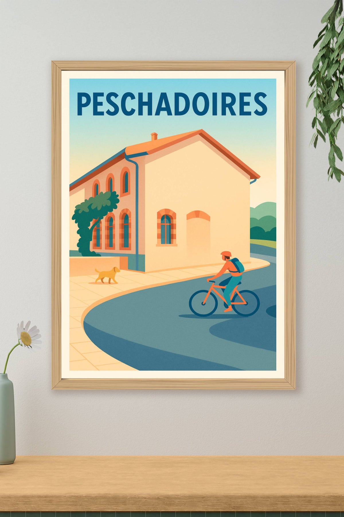 Affiche de Peschadoires - Ambiance paisible en bord de rue