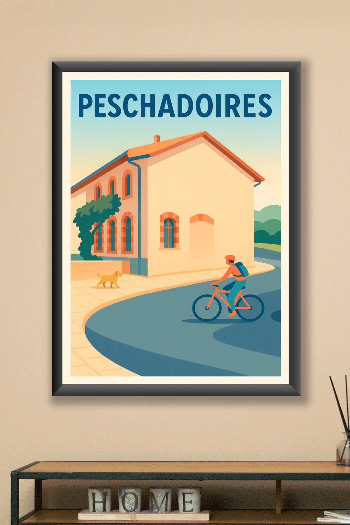 Affiche de Peschadoires - Ambiance paisible en bord de rue