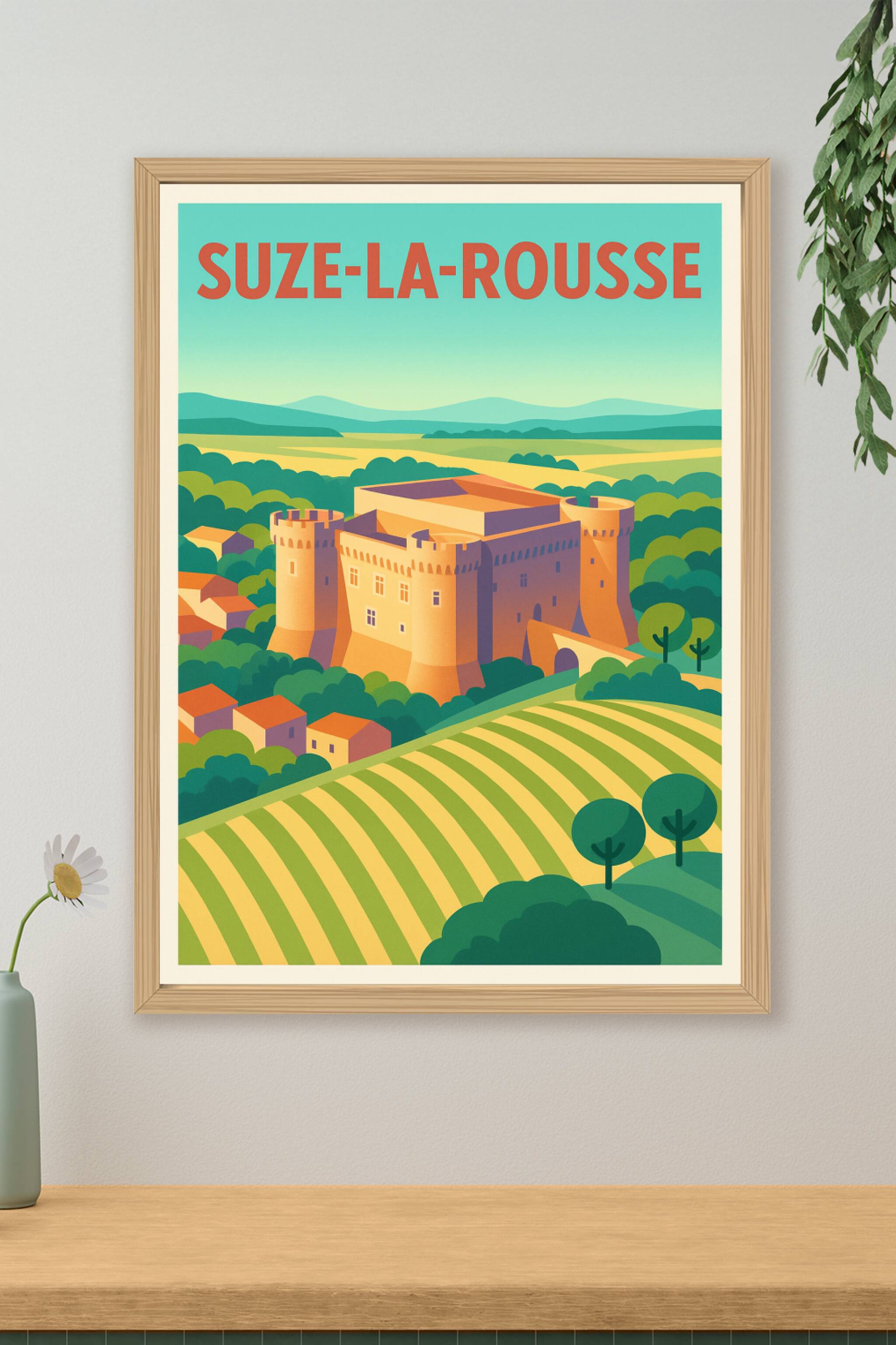 Affiche de Suze-la-Rousse - L'élégance médiévale au cœur de la Provence