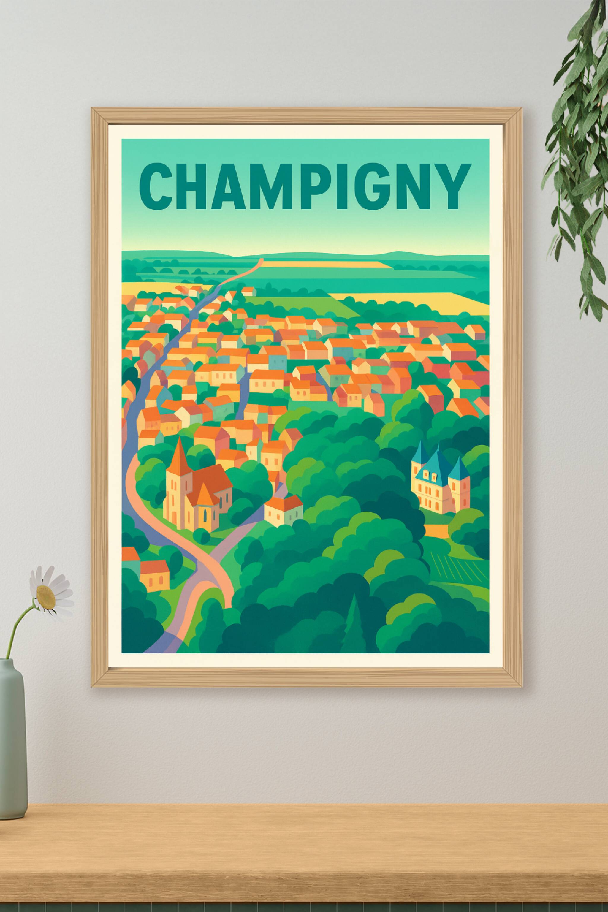 Affiche de Champigny - Harmonie champêtre et patrimoine authentique