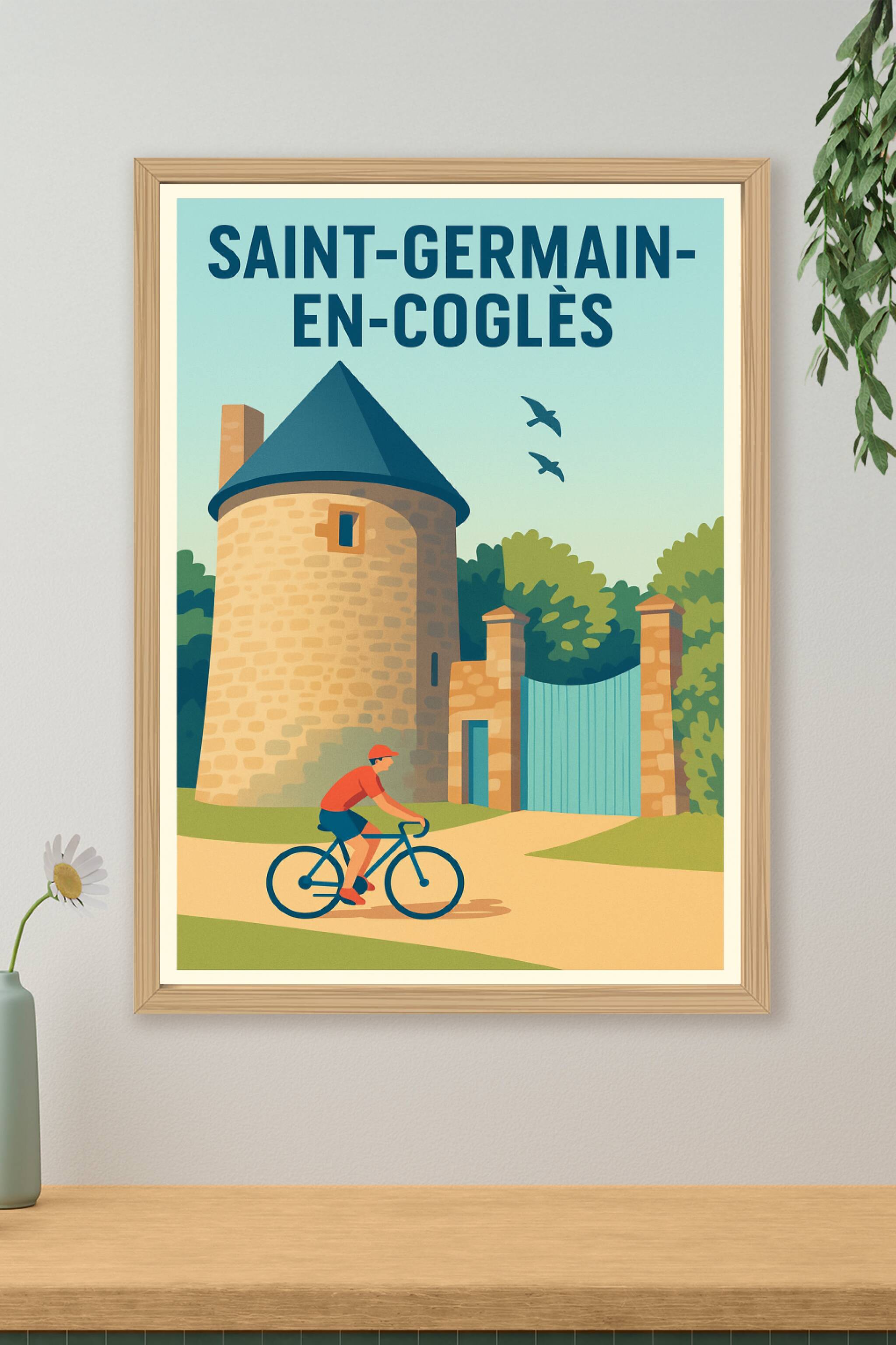 Affiche de Saint-Germain-en-Coglès - Charme et nature à vélo