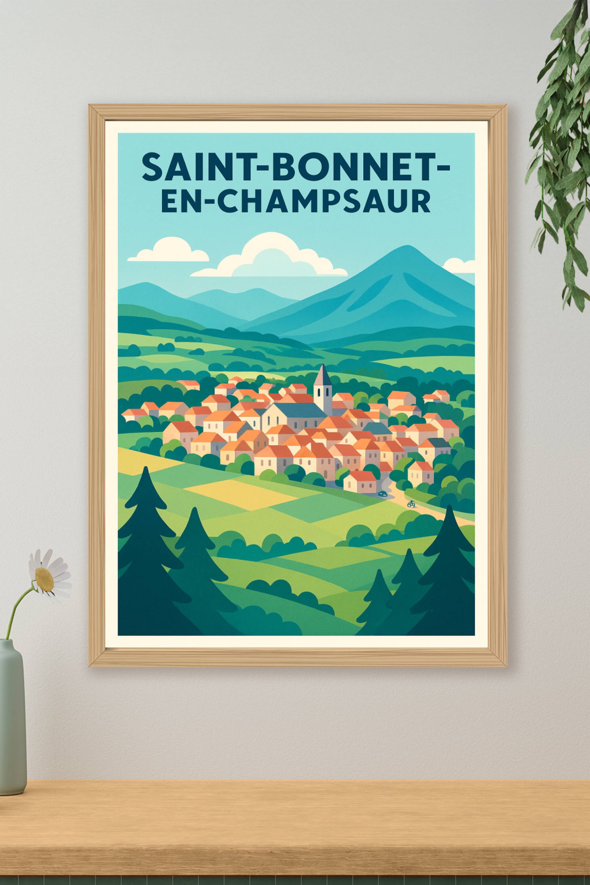 Affiche de Saint-Bonnet-en-Champsaur - Un havre de paix entre montagne et campagne
