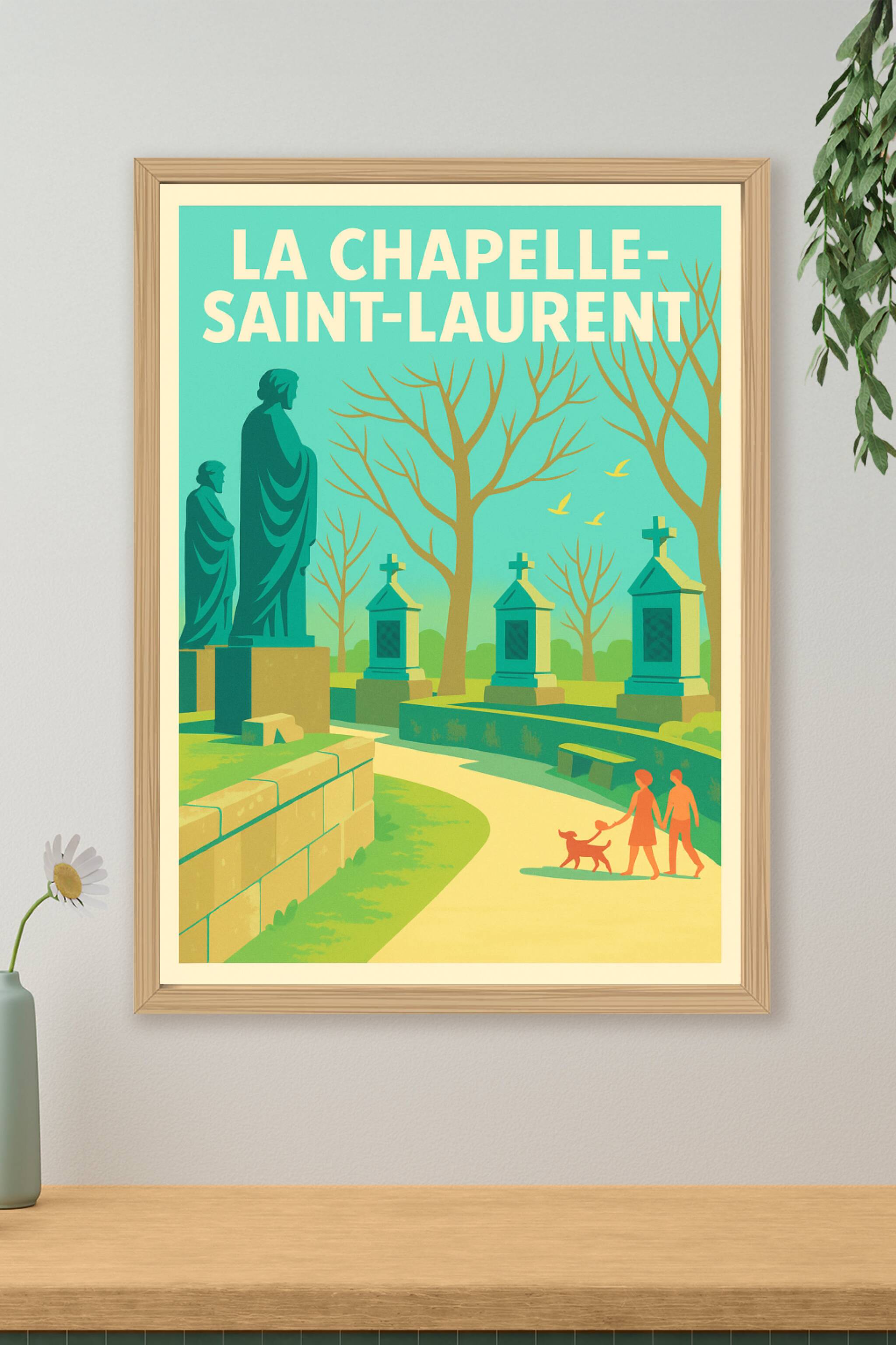Affiche de La Chapelle-Saint-Laurent - Un havre de paix illustré