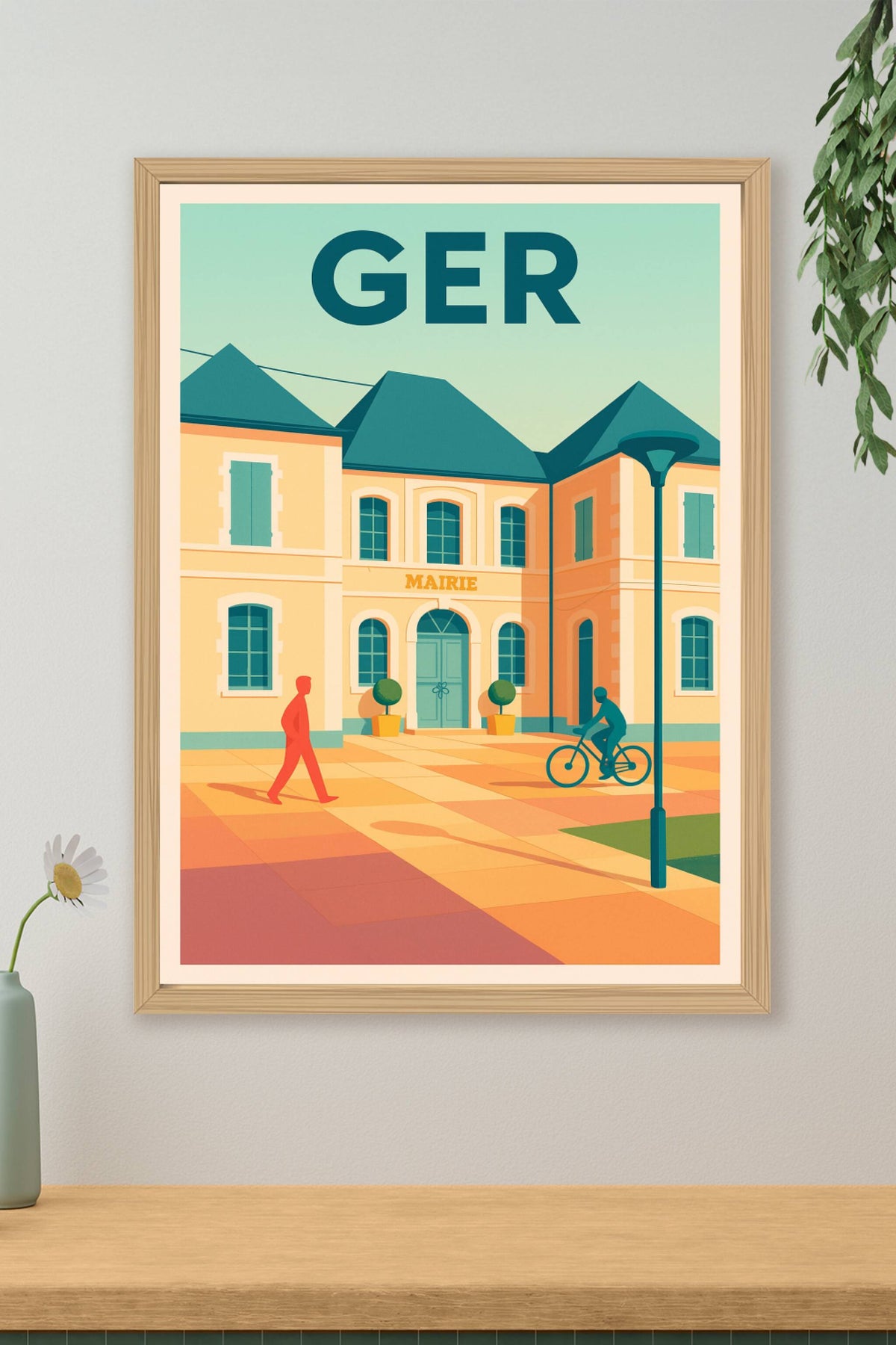 Affiche de Ger - L'élégance paisible de la mairie