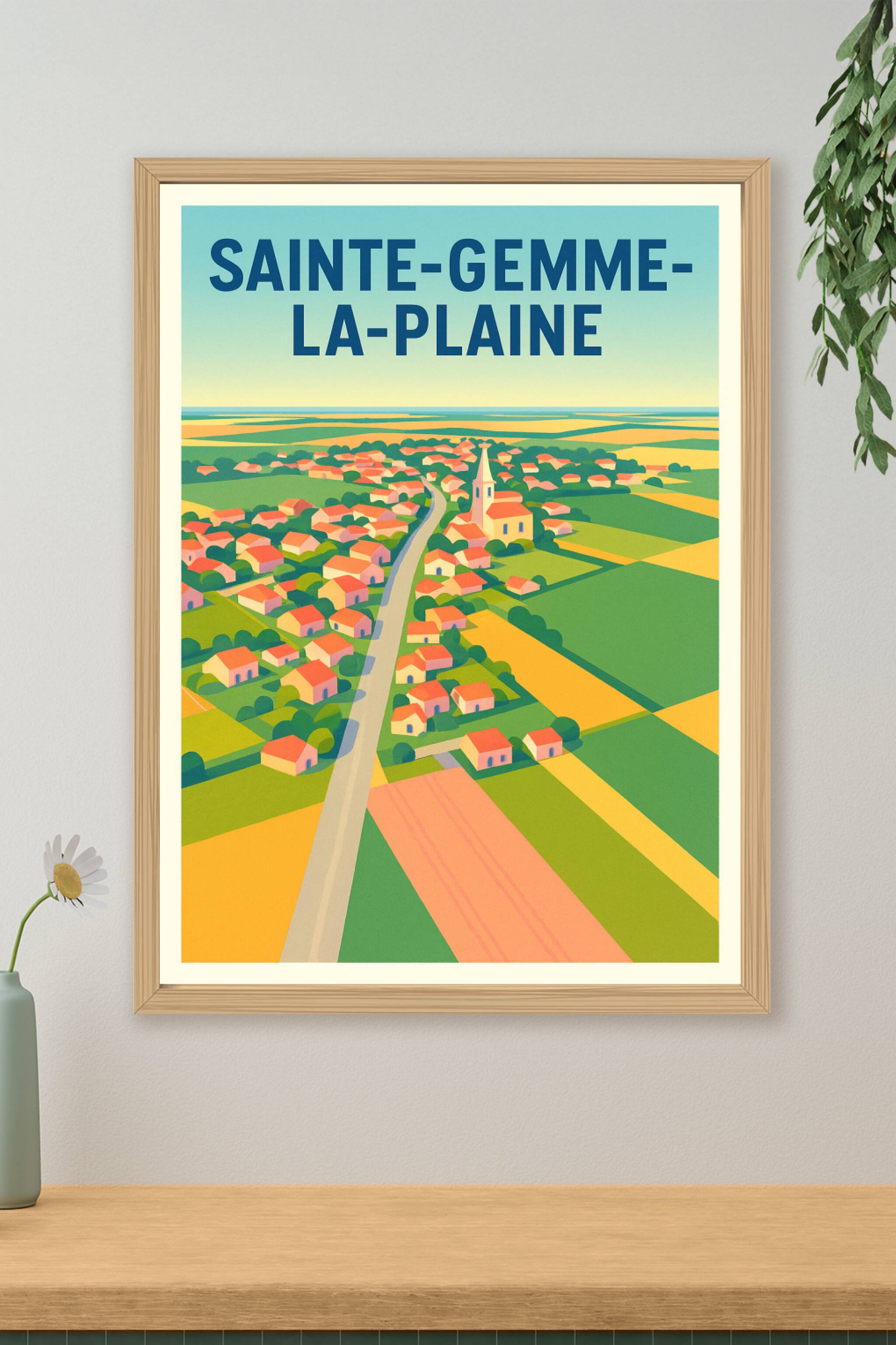 Affiche de Sainte-Gemme-la-Plaine - Vue champêtre et authentique