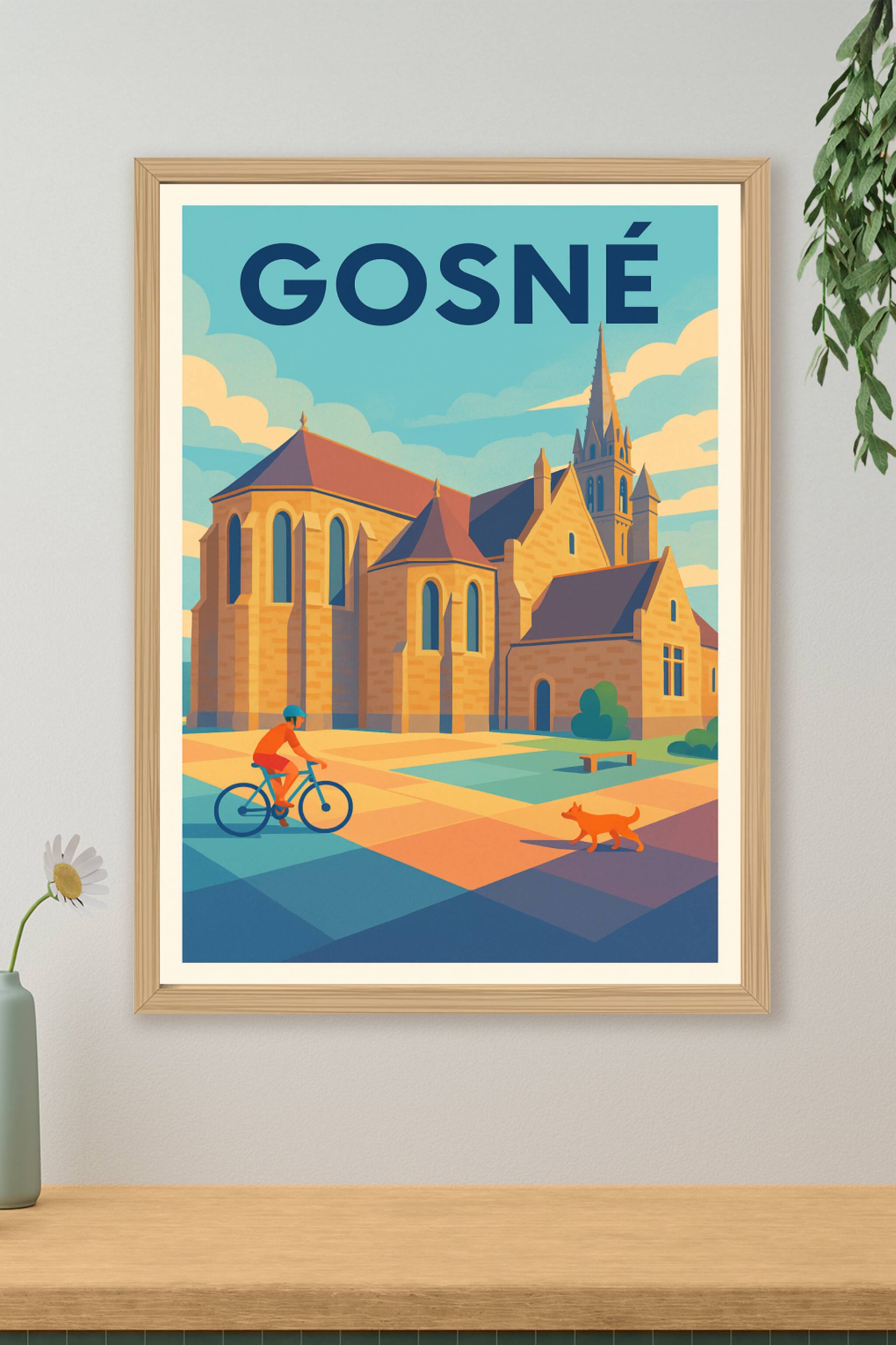 Affiche de Gosné - Charme et sérénité à vélo