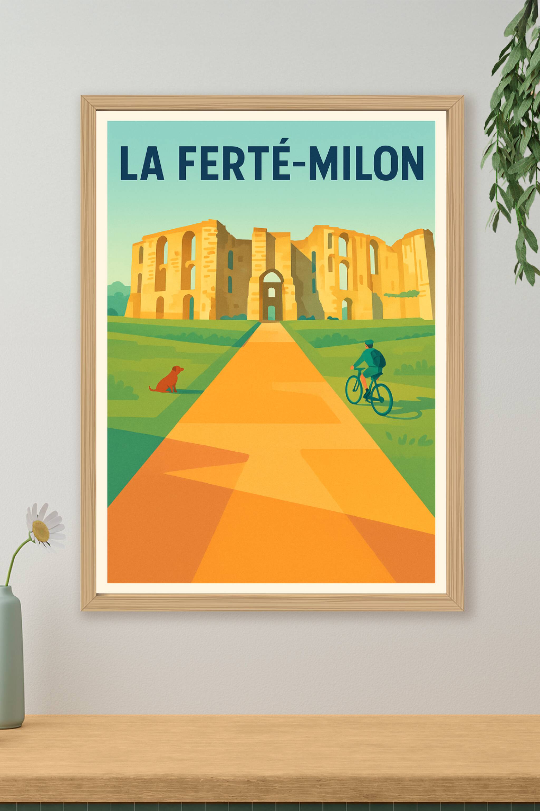 Affiche de La Ferté-Milon - Découvrez le charme historique en illustration vintage