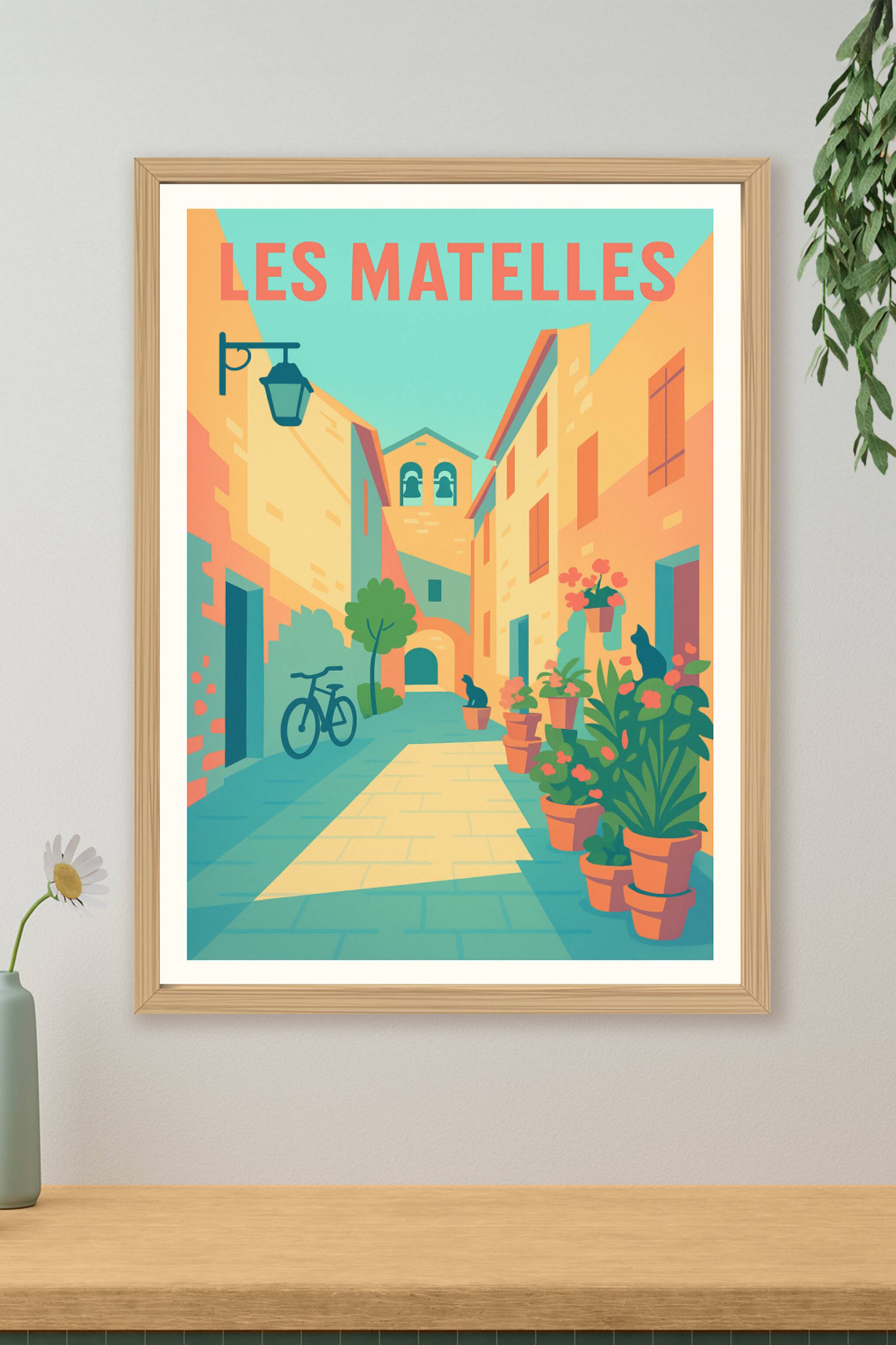 Affiche de Les Matelles - Charme pittoresque d'une ruelle ensoleillée