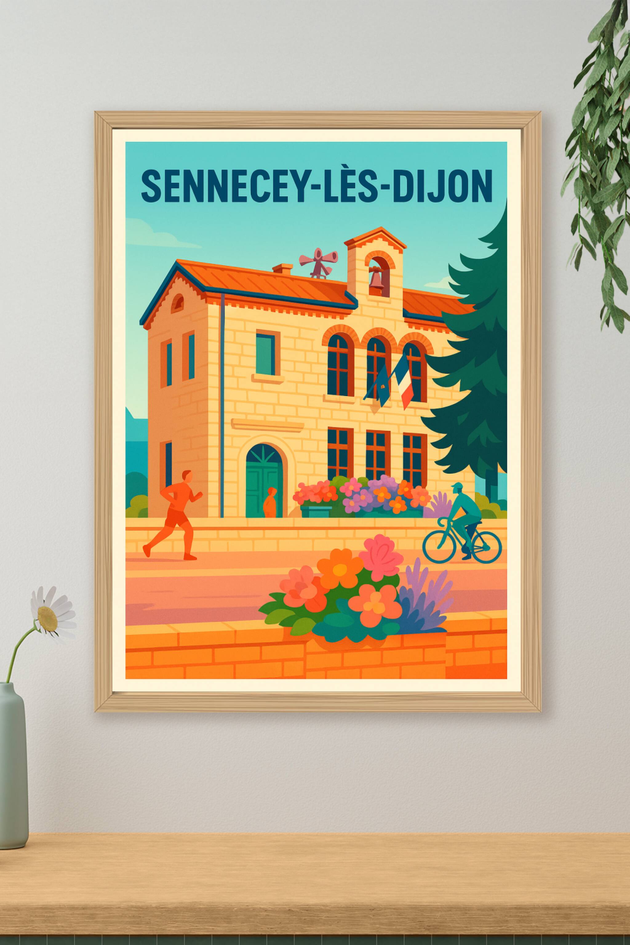 Affiche de Sennecey-lès-Dijon - L'élégance tranquille de la Bourgogne