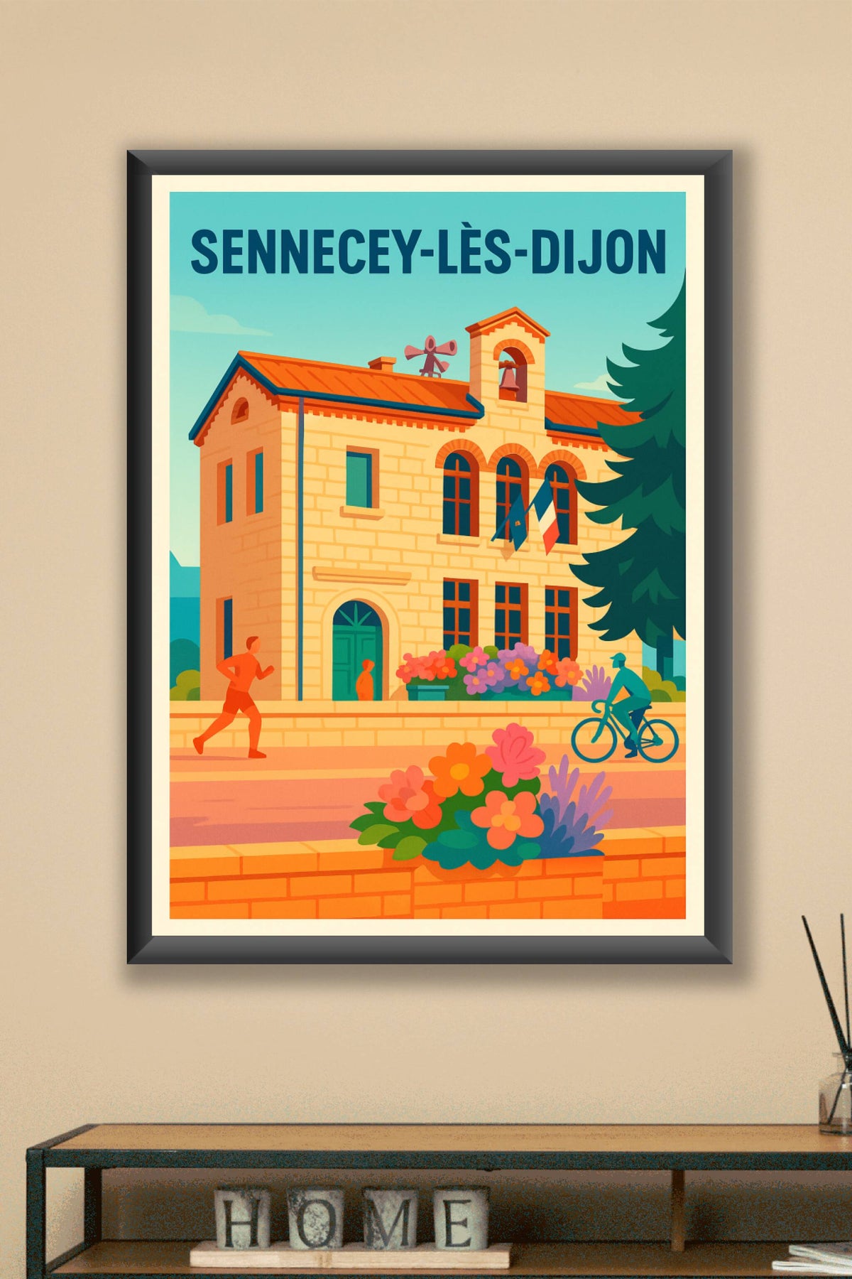 Affiche de Sennecey-lès-Dijon - L'élégance tranquille de la Bourgogne