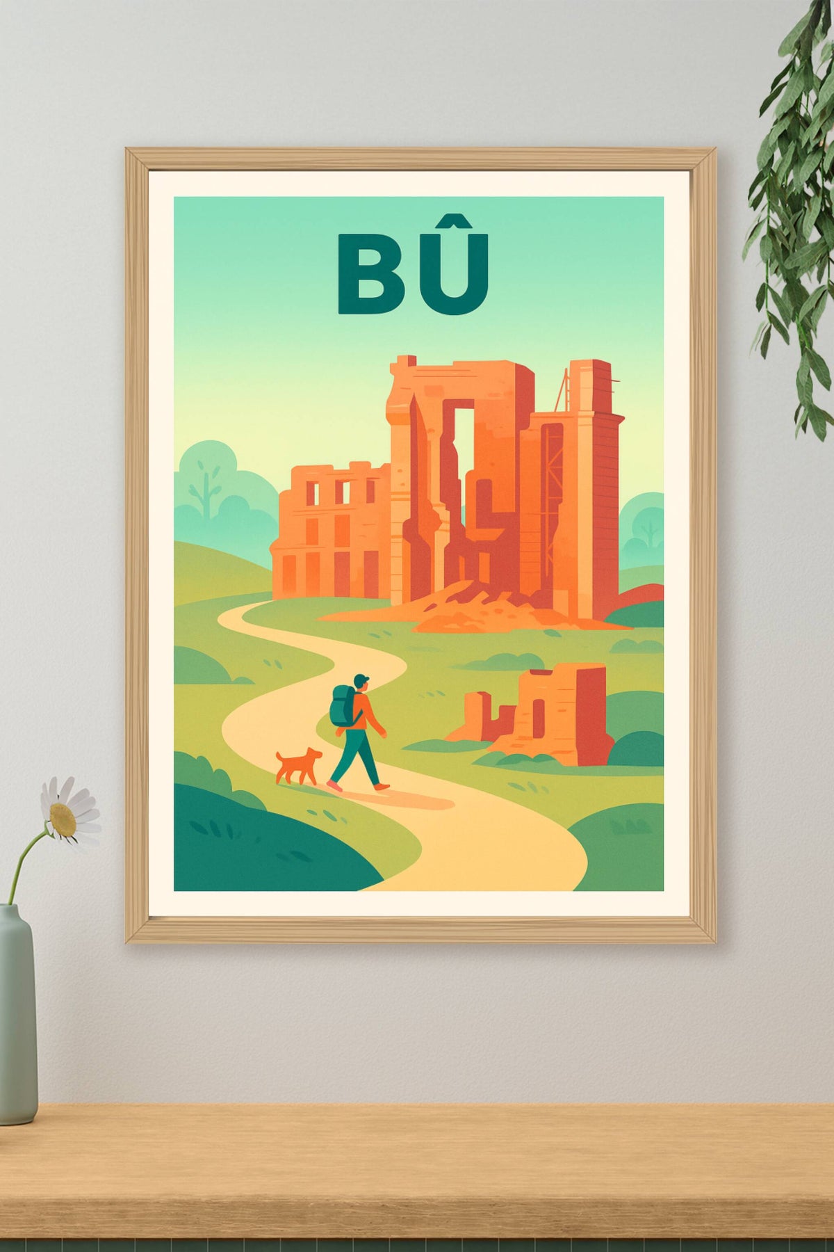 Affiche de Bû - Invitation à la découverte des ruines historiques