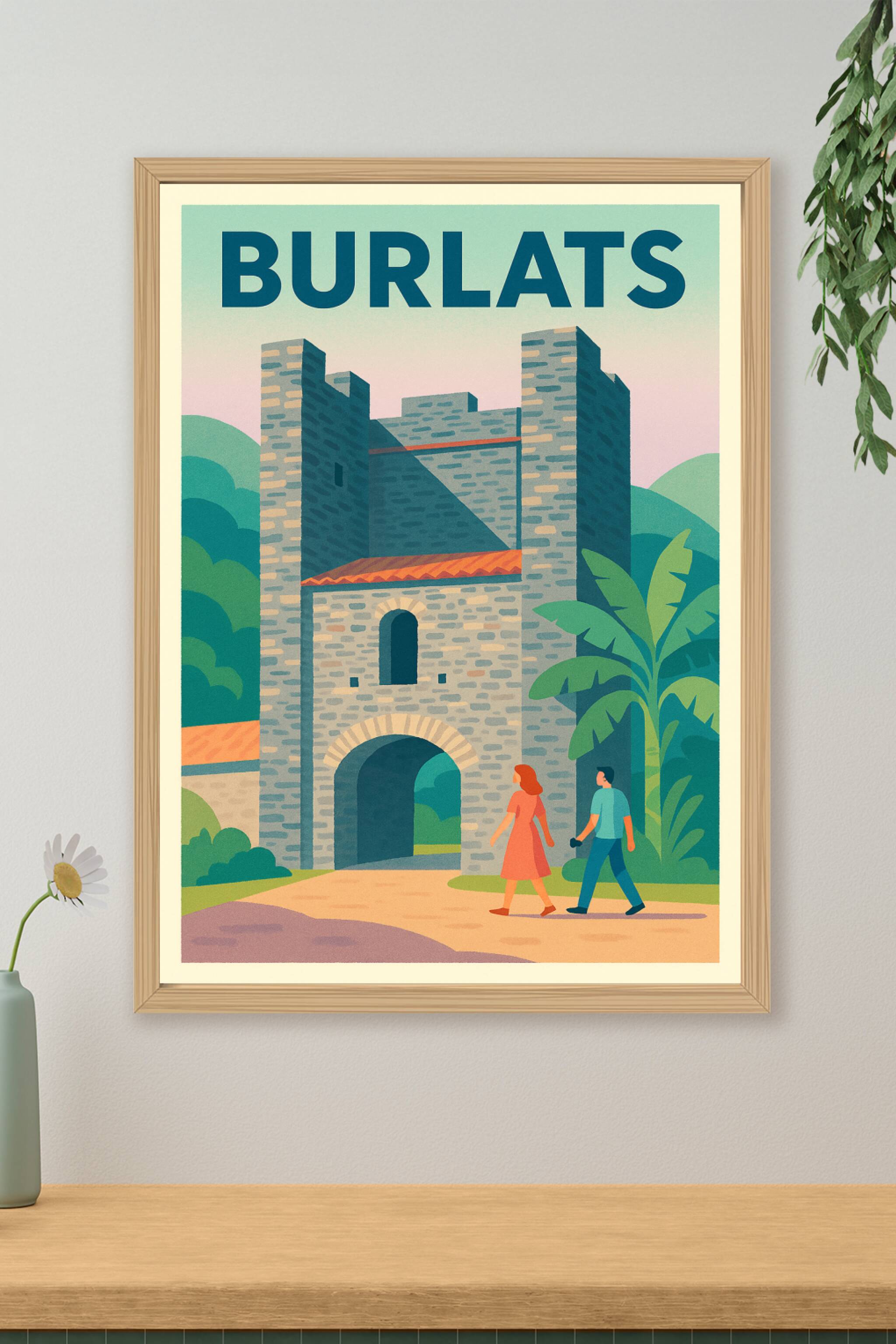 Affiche de Burlats - Charme médiéval en pleine nature