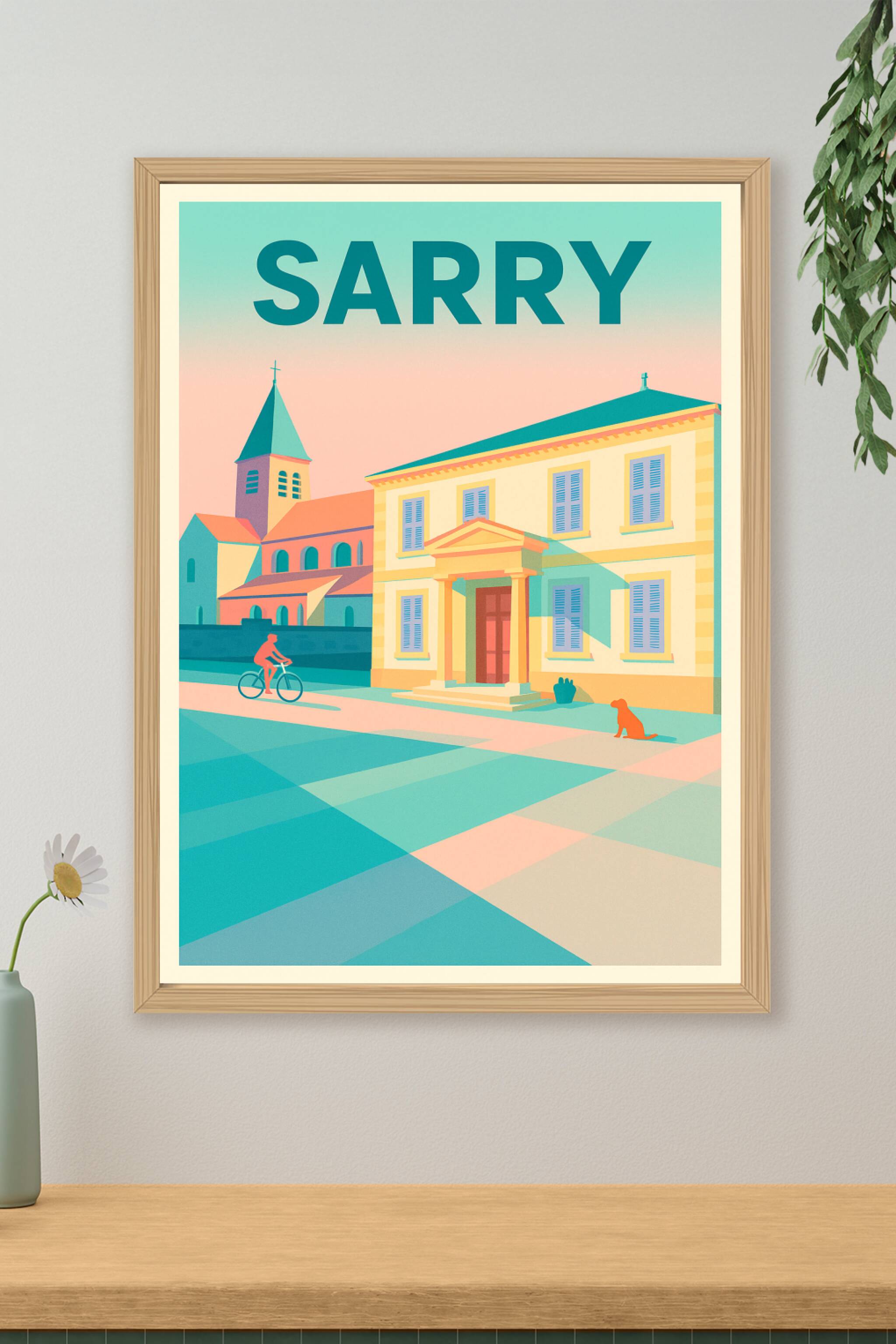 Affiche de Sarry - Charme paisible d'un village authentique