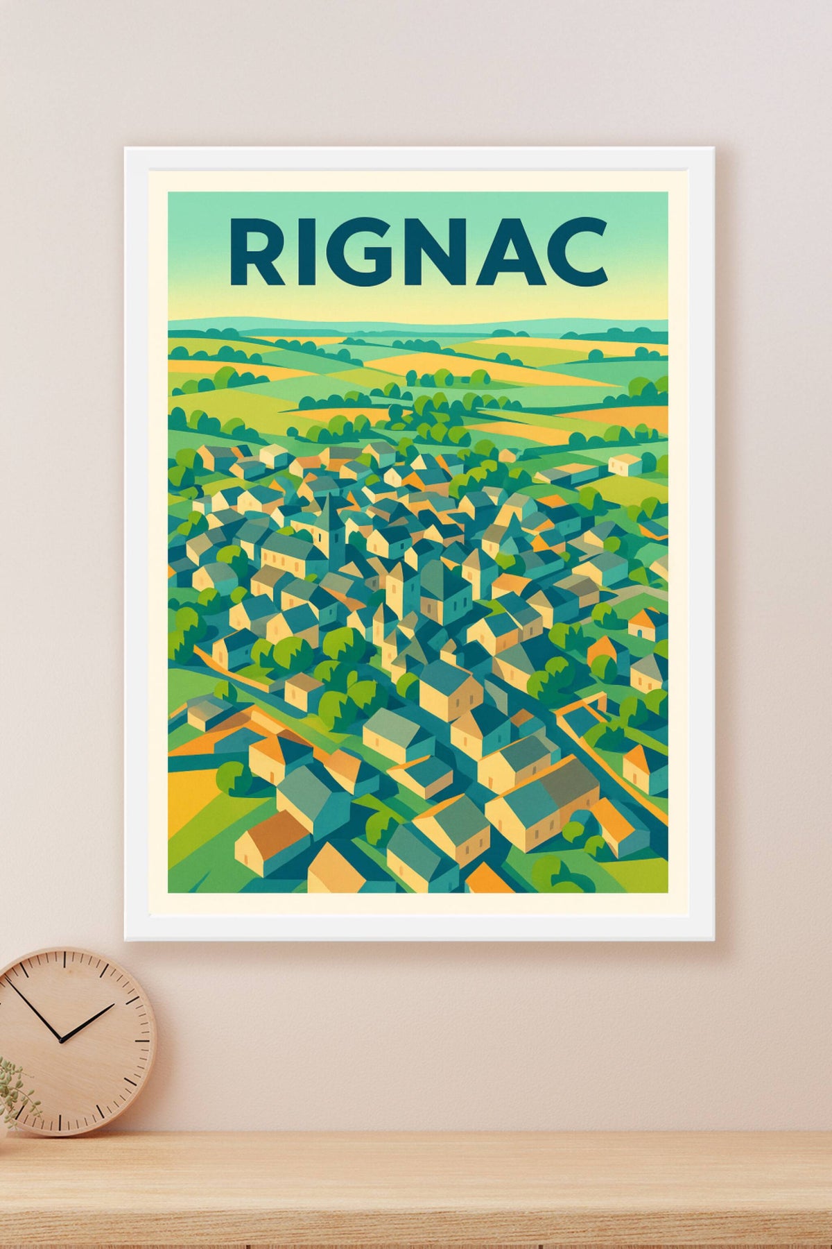 Affiche de Rignac - Un village pittoresque en couleurs éclatantes