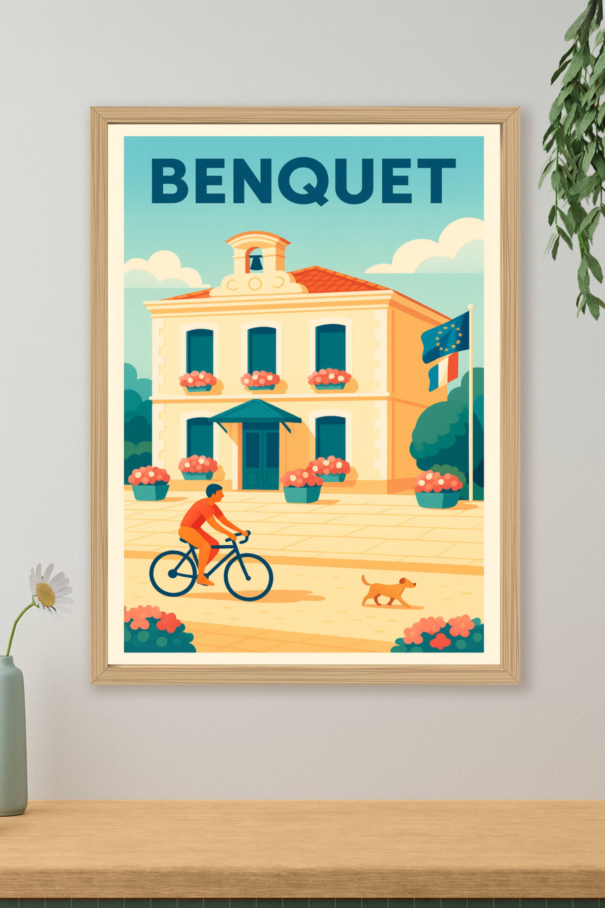 Affiche de Benquet - Le charme paisible d'une petite ville authentique