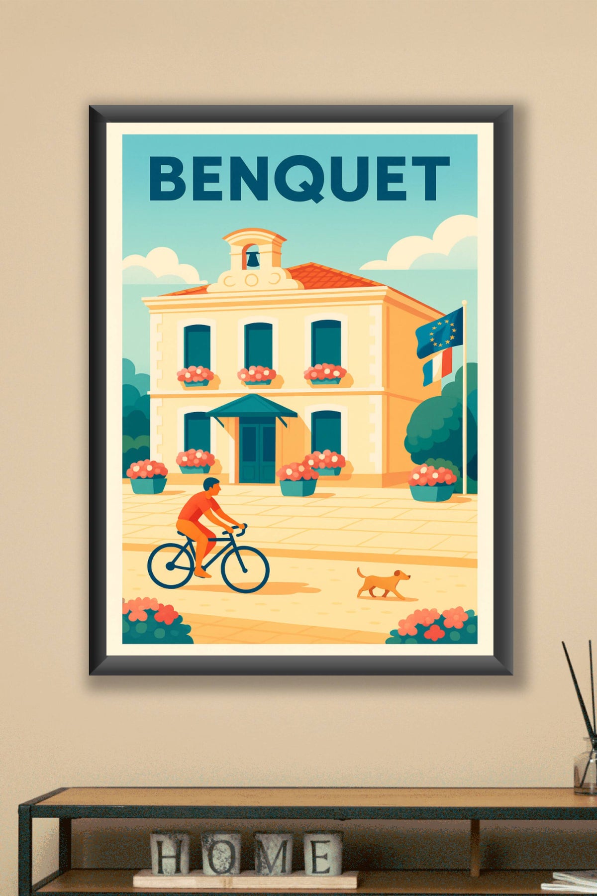 Affiche de Benquet - Le charme paisible d'une petite ville authentique
