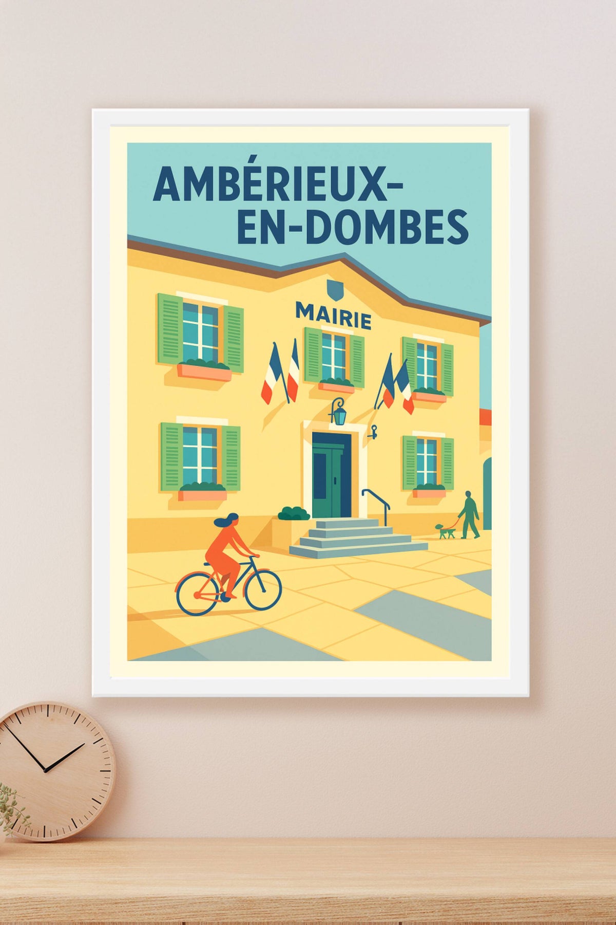 Affiche de Ambérieux-en-Dombes - L'élégance tranquille de la mairie