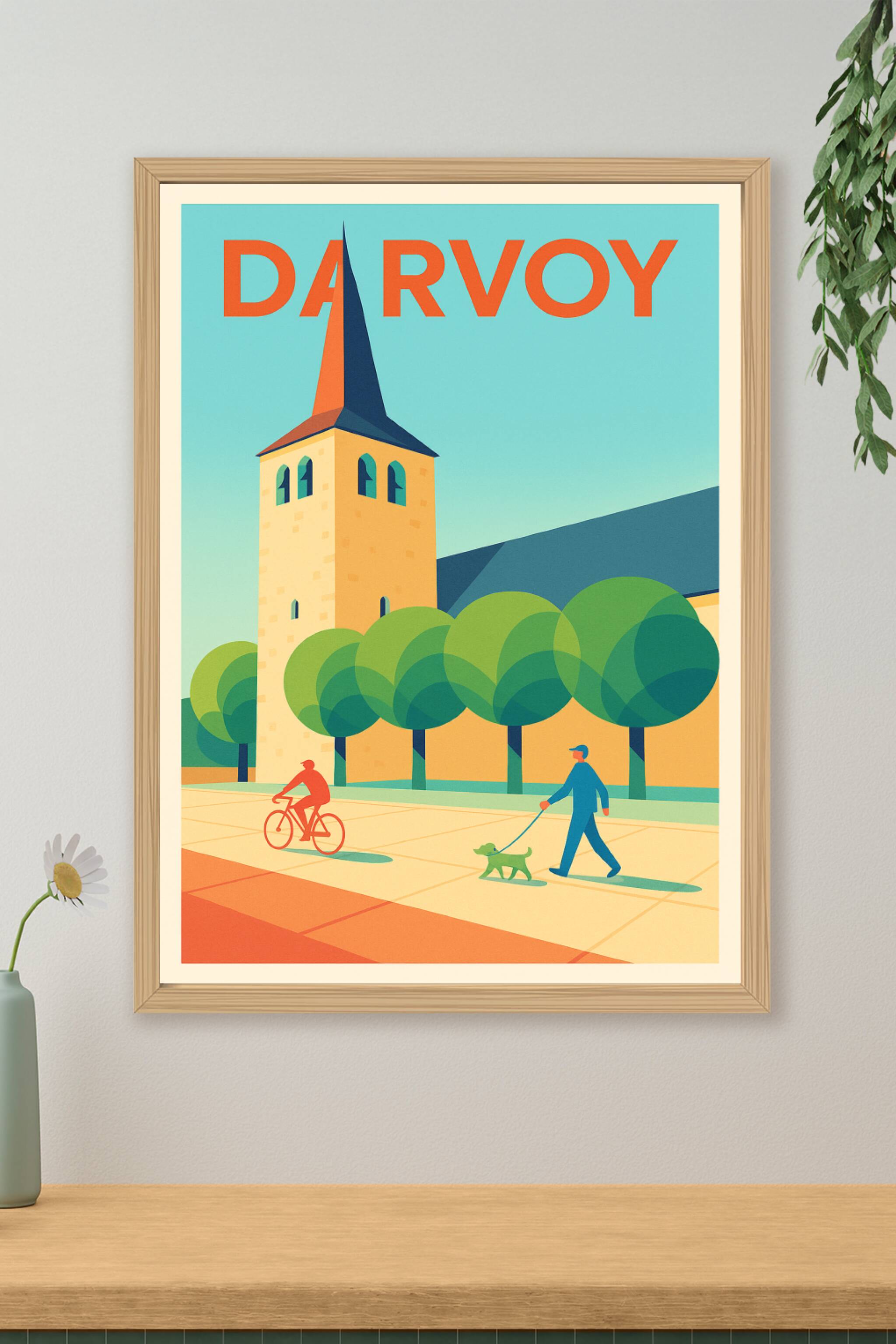 Affiche de Darvoy - L'élégance paisible du village au cœur de la Loire