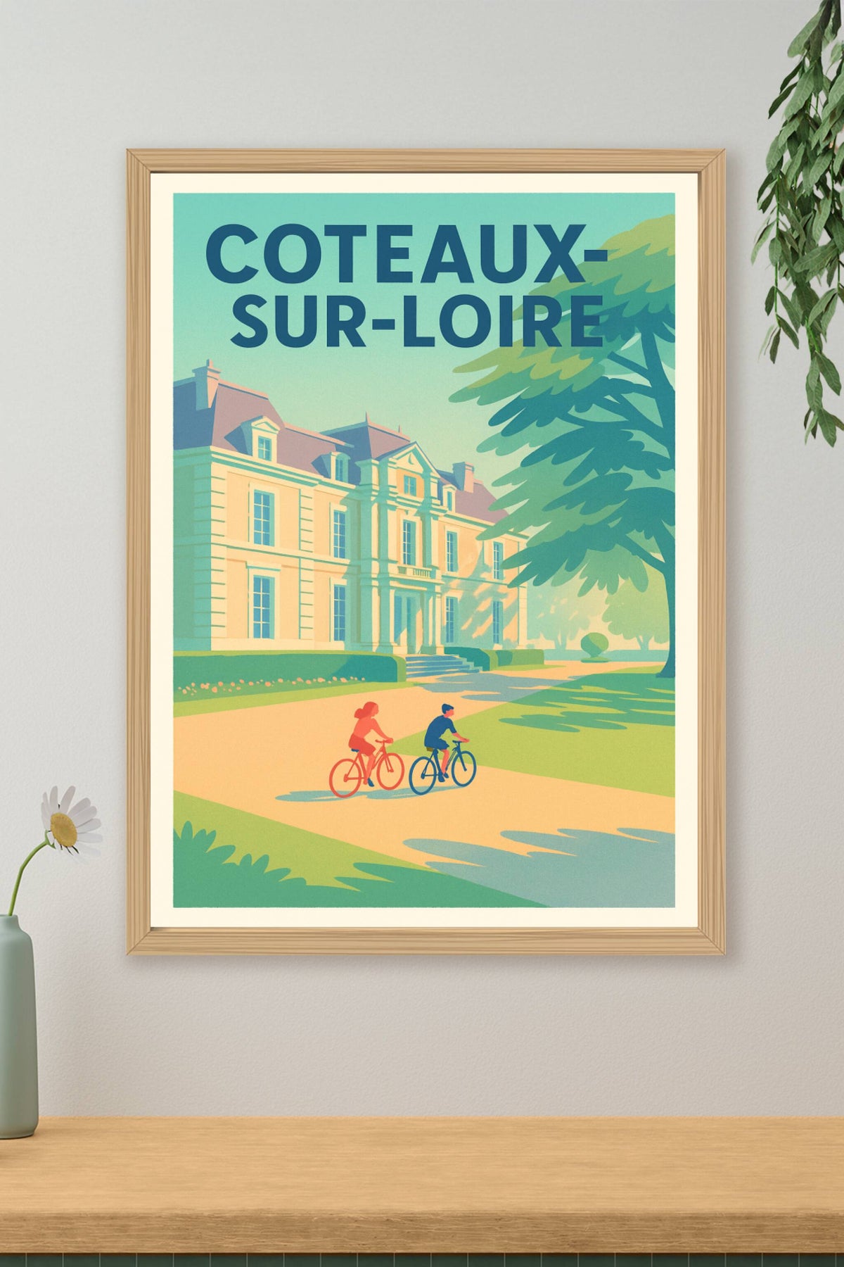 Affiche de Coteaux-sur-Loire - L'élégance à vélo au cœur des châteaux