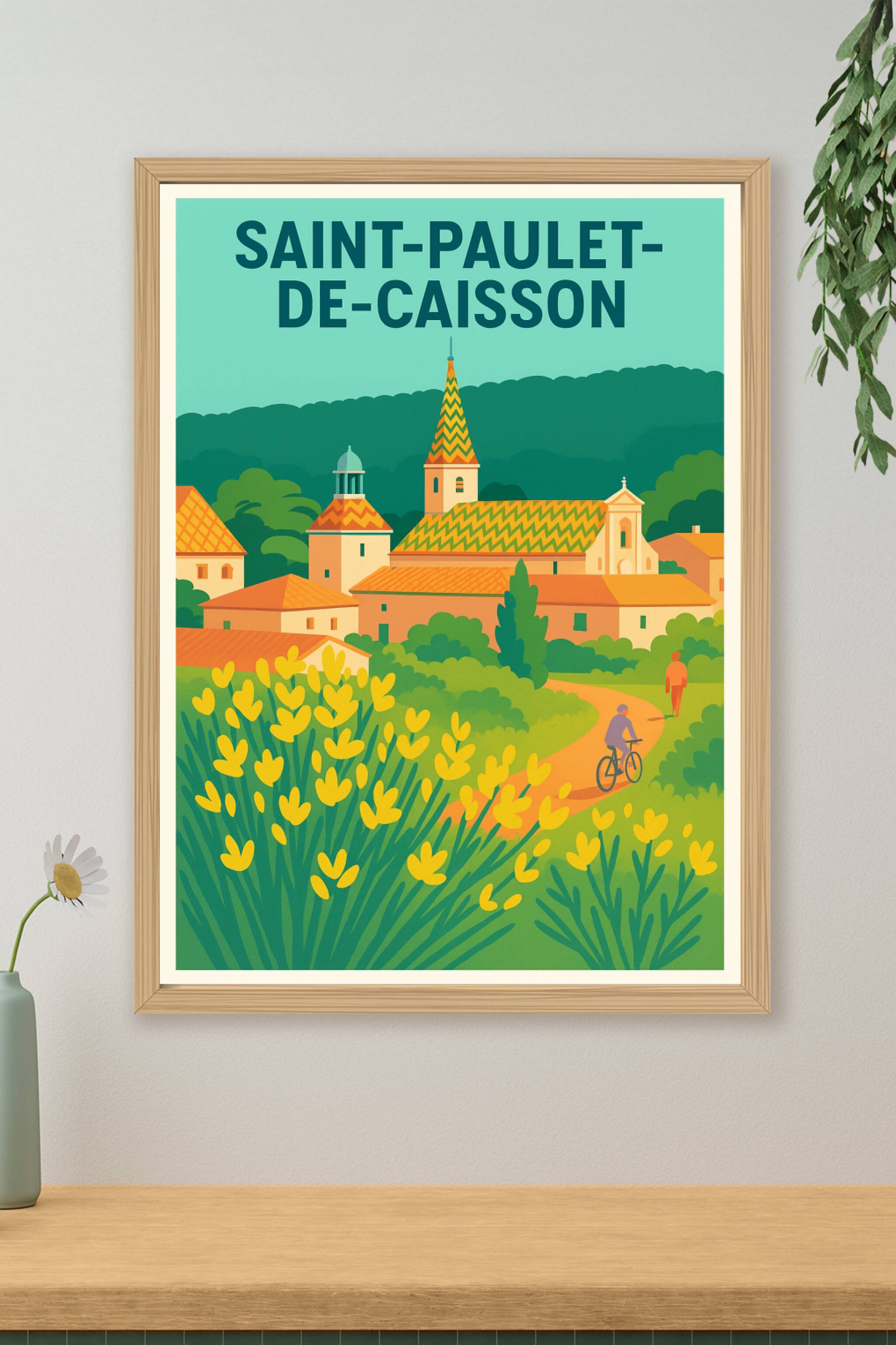 Affiche de Saint-Paulet-de-Caisson - Charme Bucolique et Couleurs Vives