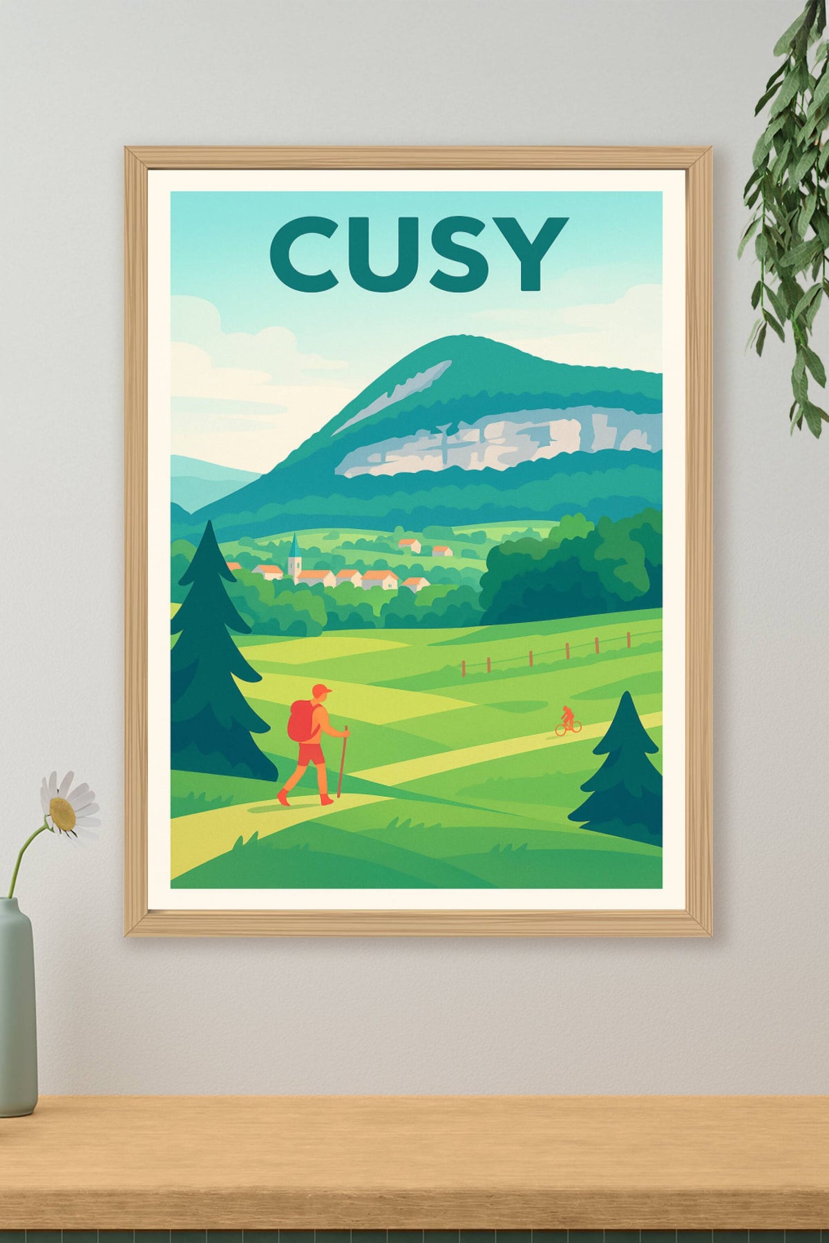 Affiche de Cusy - Invitation à la randonnée en pleine nature