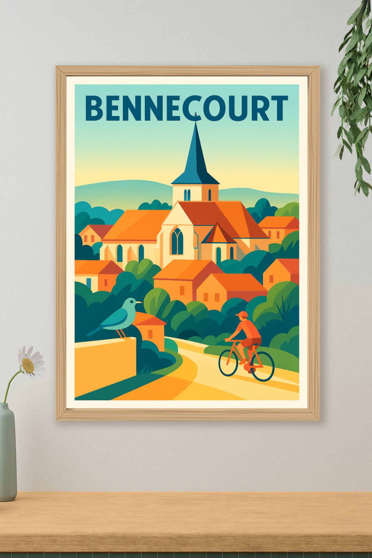 Affiche de Bennecourt - Charme et sérénité à vélo