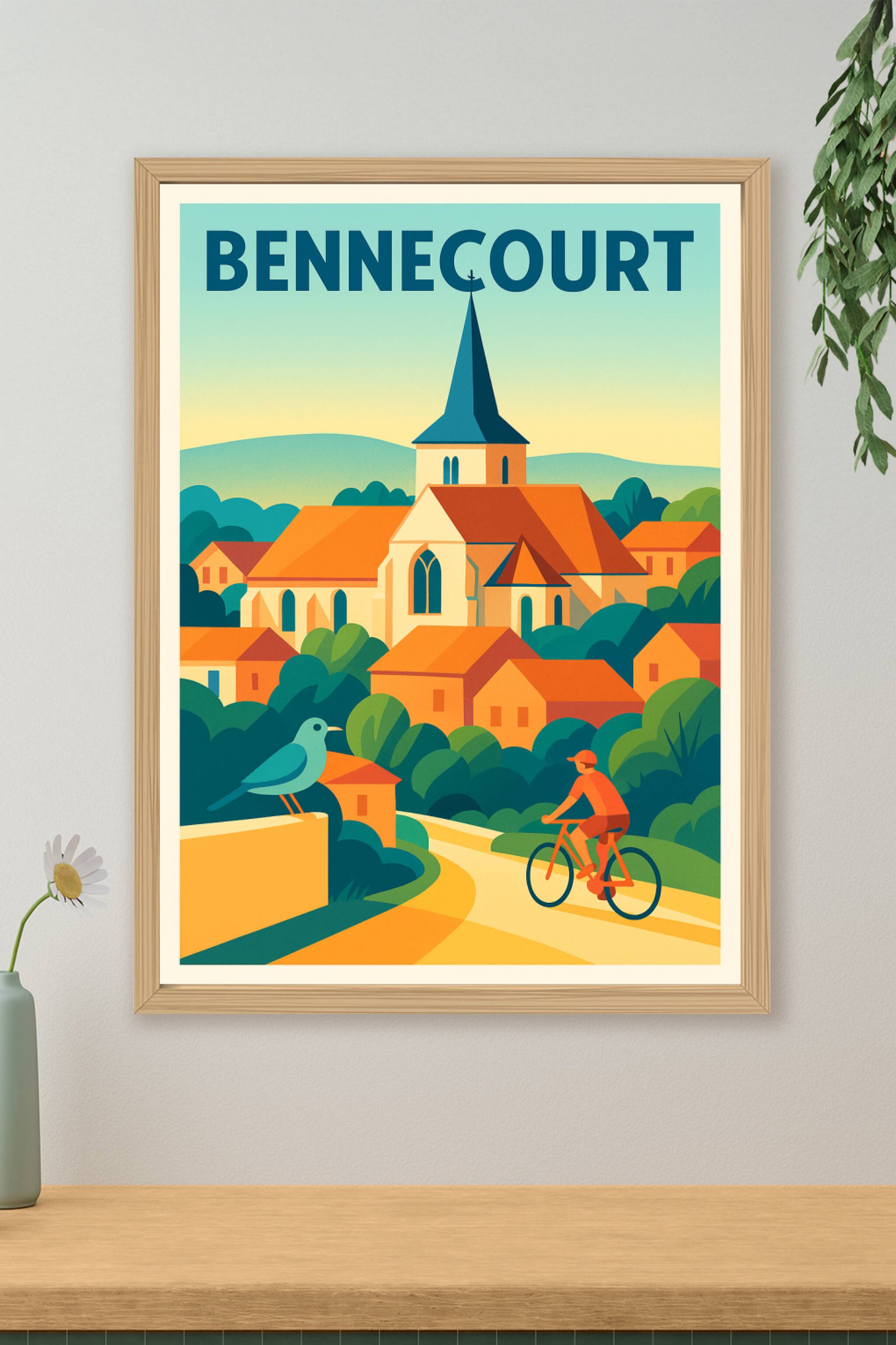 Affiche de Bennecourt - Charme et sérénité à vélo