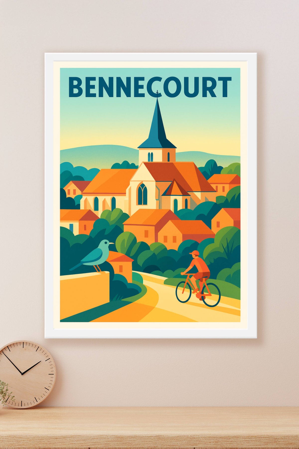 Affiche de Bennecourt - Charme et sérénité à vélo