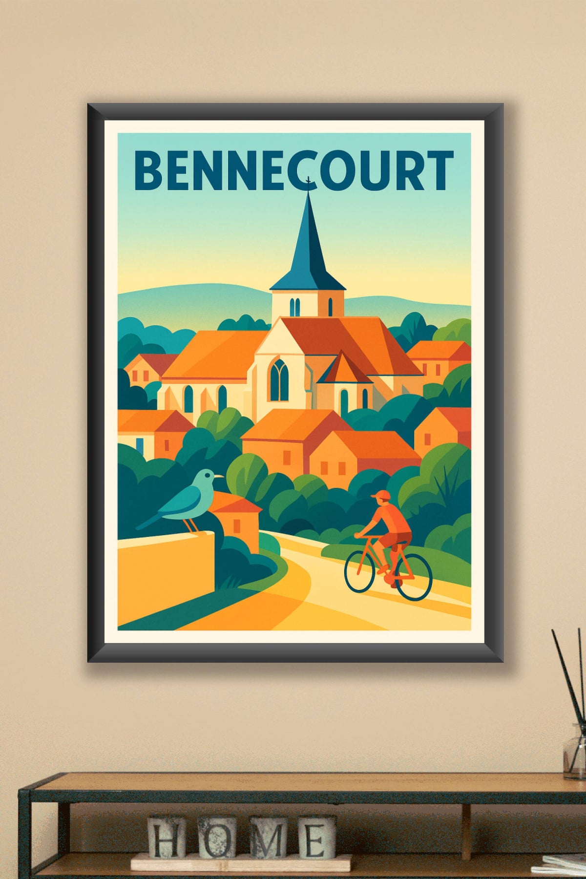 Affiche de Bennecourt - Charme et sérénité à vélo
