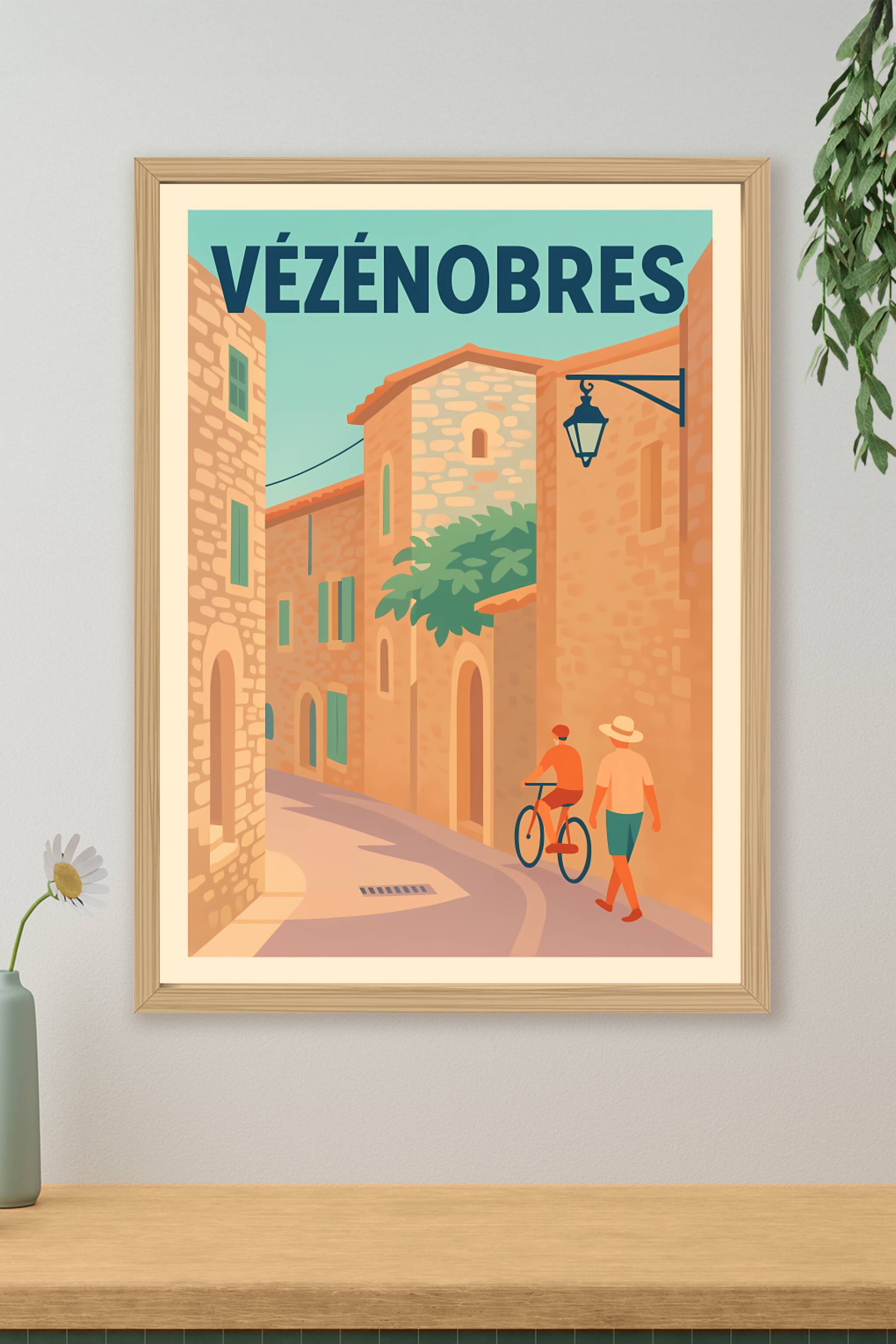 Affiche de Vézénobres - Charme provençal et ruelles ensoleillées