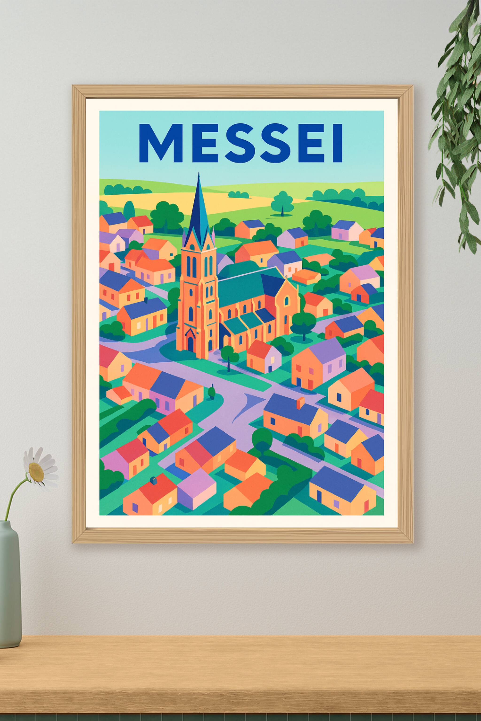 Affiche de Messei - Charme coloré du village normand