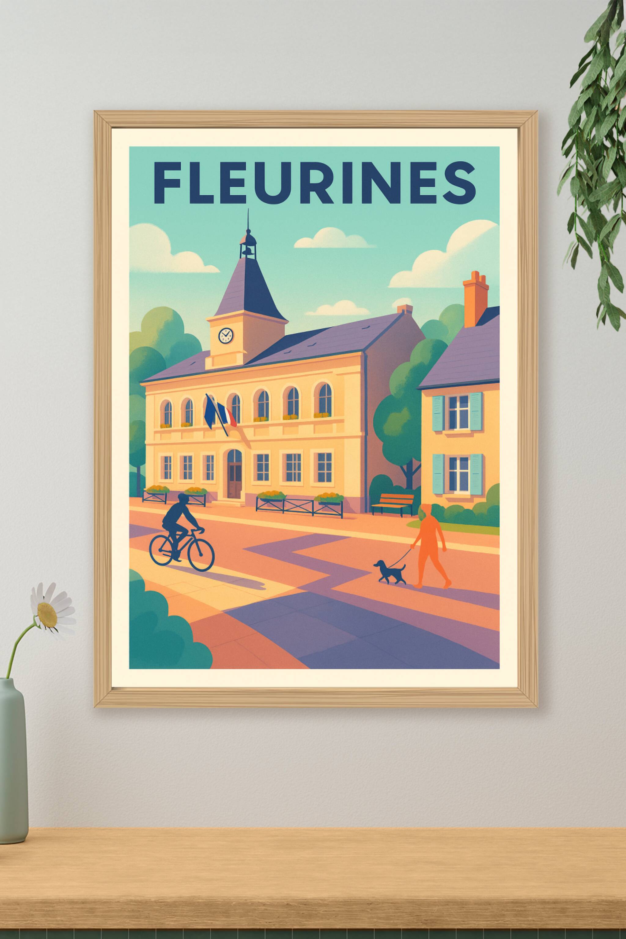 Affiche de Fleurines - L'élégance tranquille au cœur de la ville