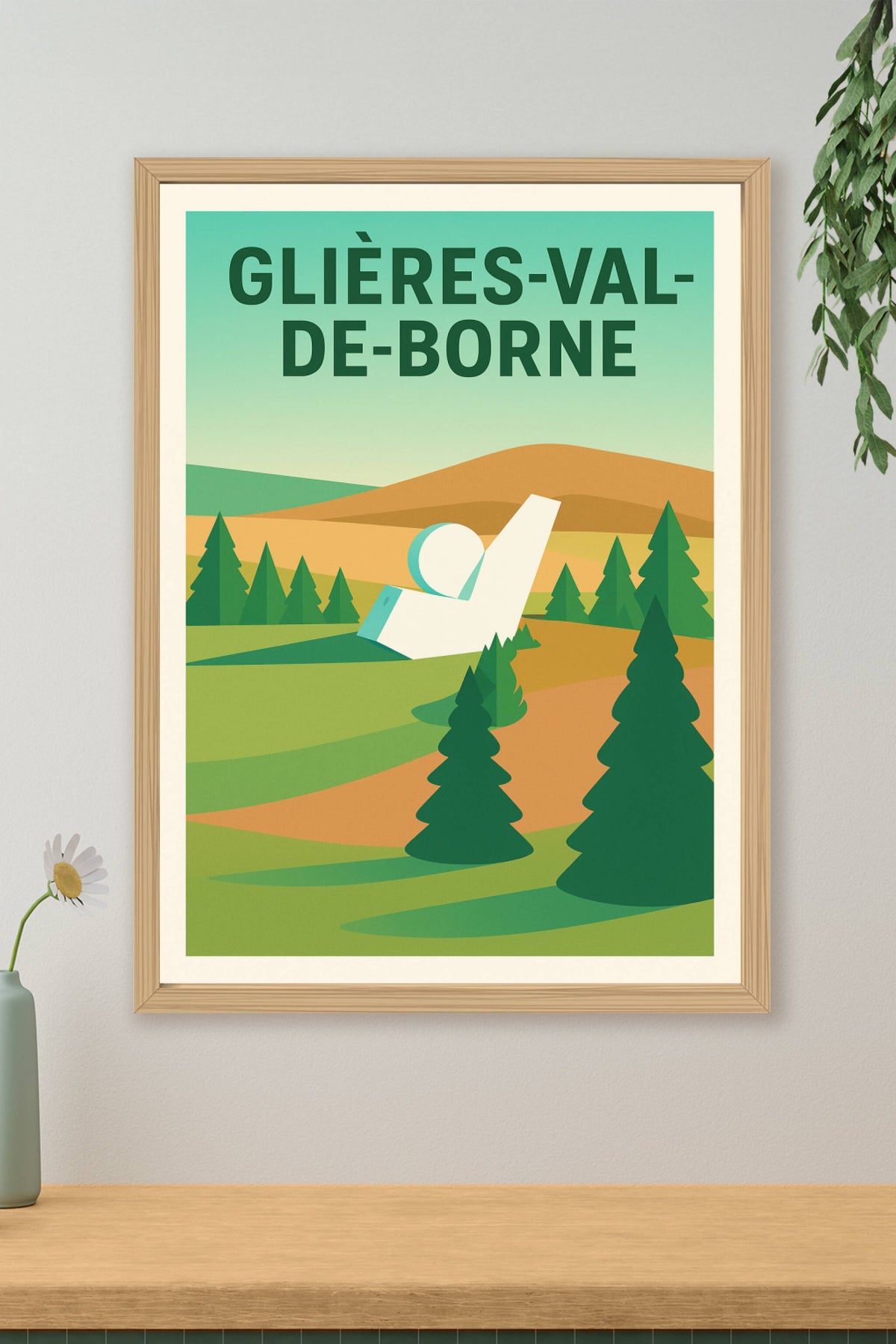Affiche de Glières-Val-de-Borne - Évasion nature et modernité graphique