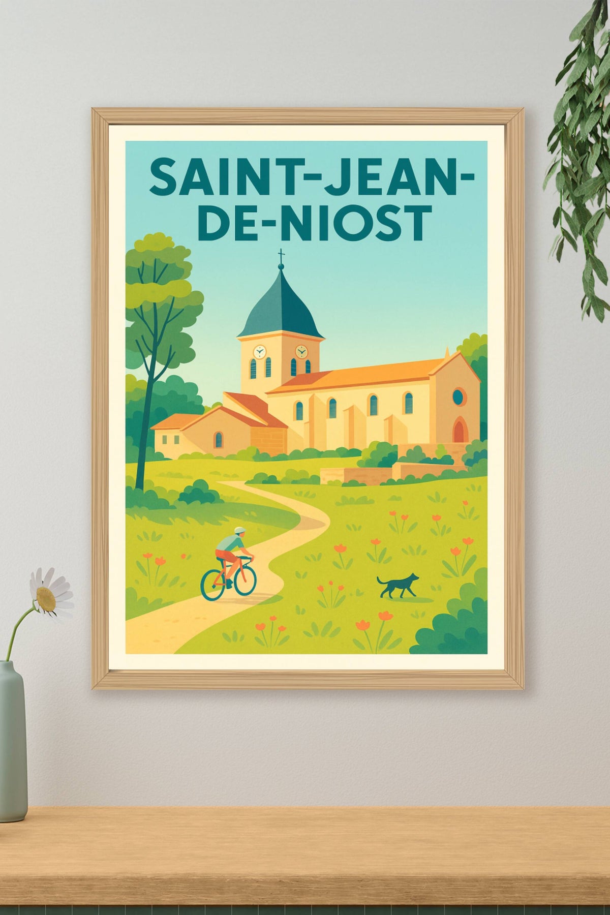 Affiche de Saint-Jean-de-Niost - Un havre de paix à vélo