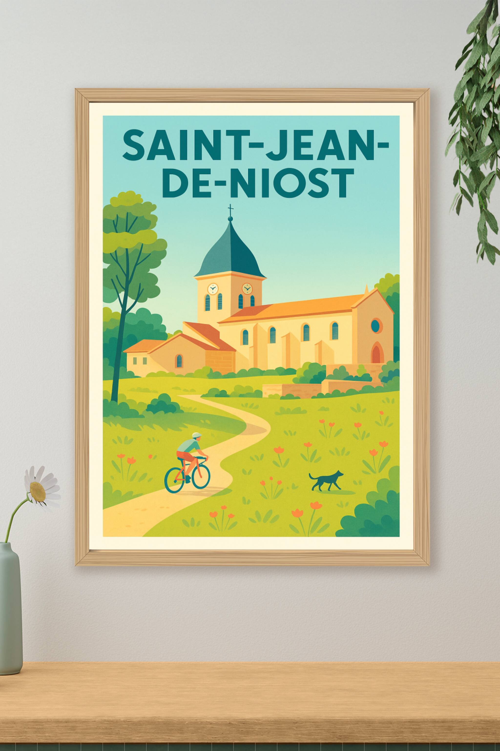 Affiche de Saint-Jean-de-Niost - Un havre de paix à vélo