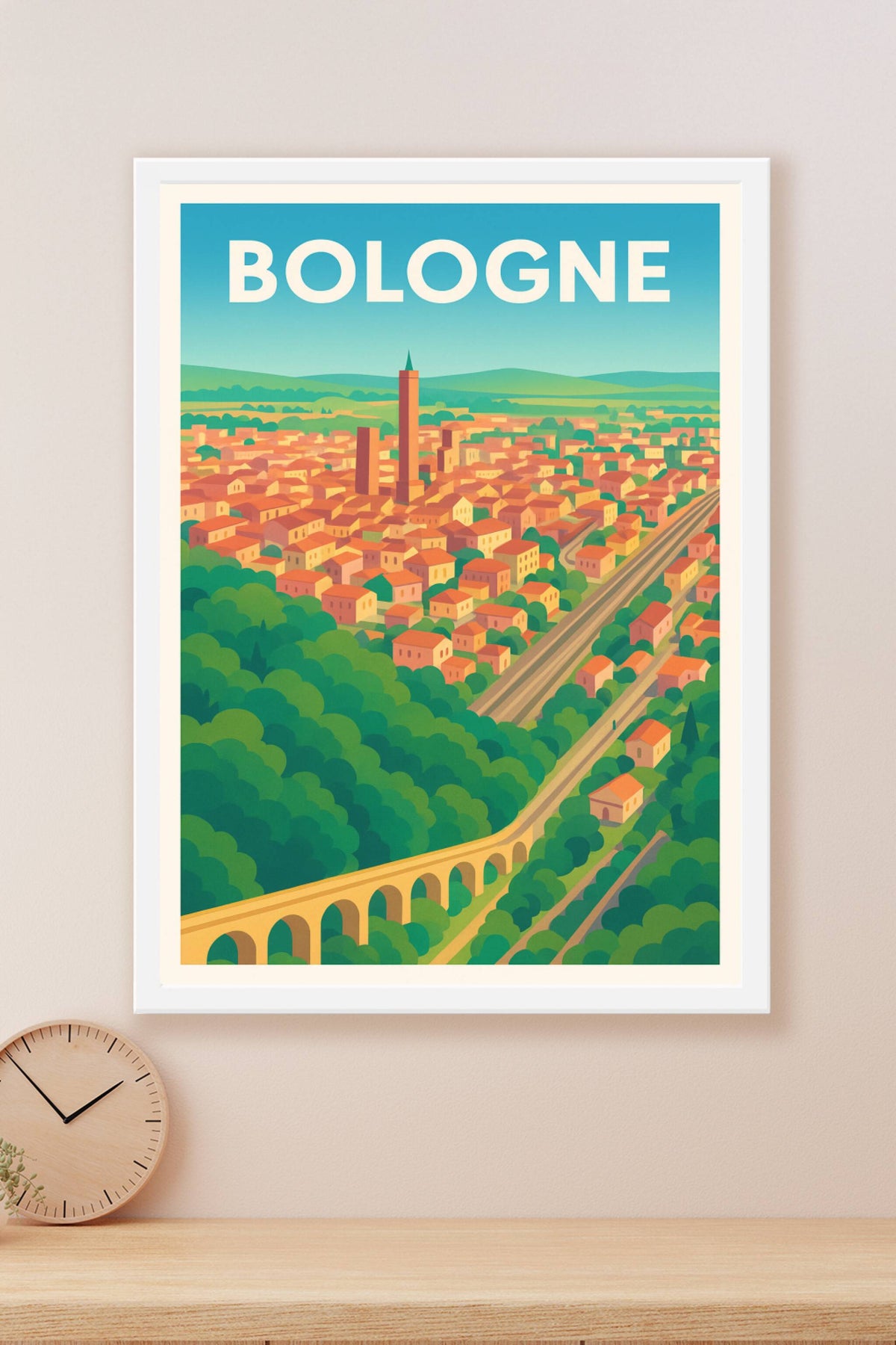 Affiche de Bologne - Vue panoramique au cœur de l'Émilie-Romagne