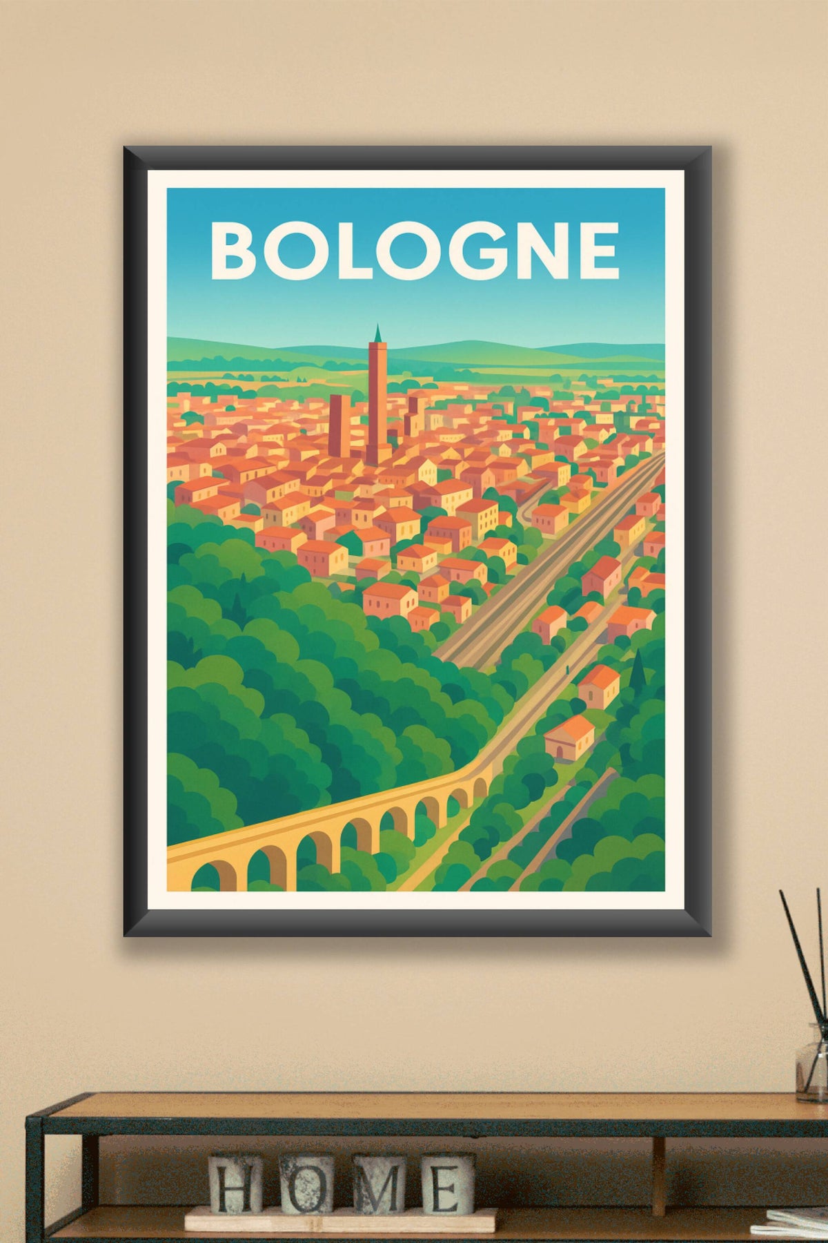 Affiche de Bologne - Vue panoramique au cœur de l'Émilie-Romagne
