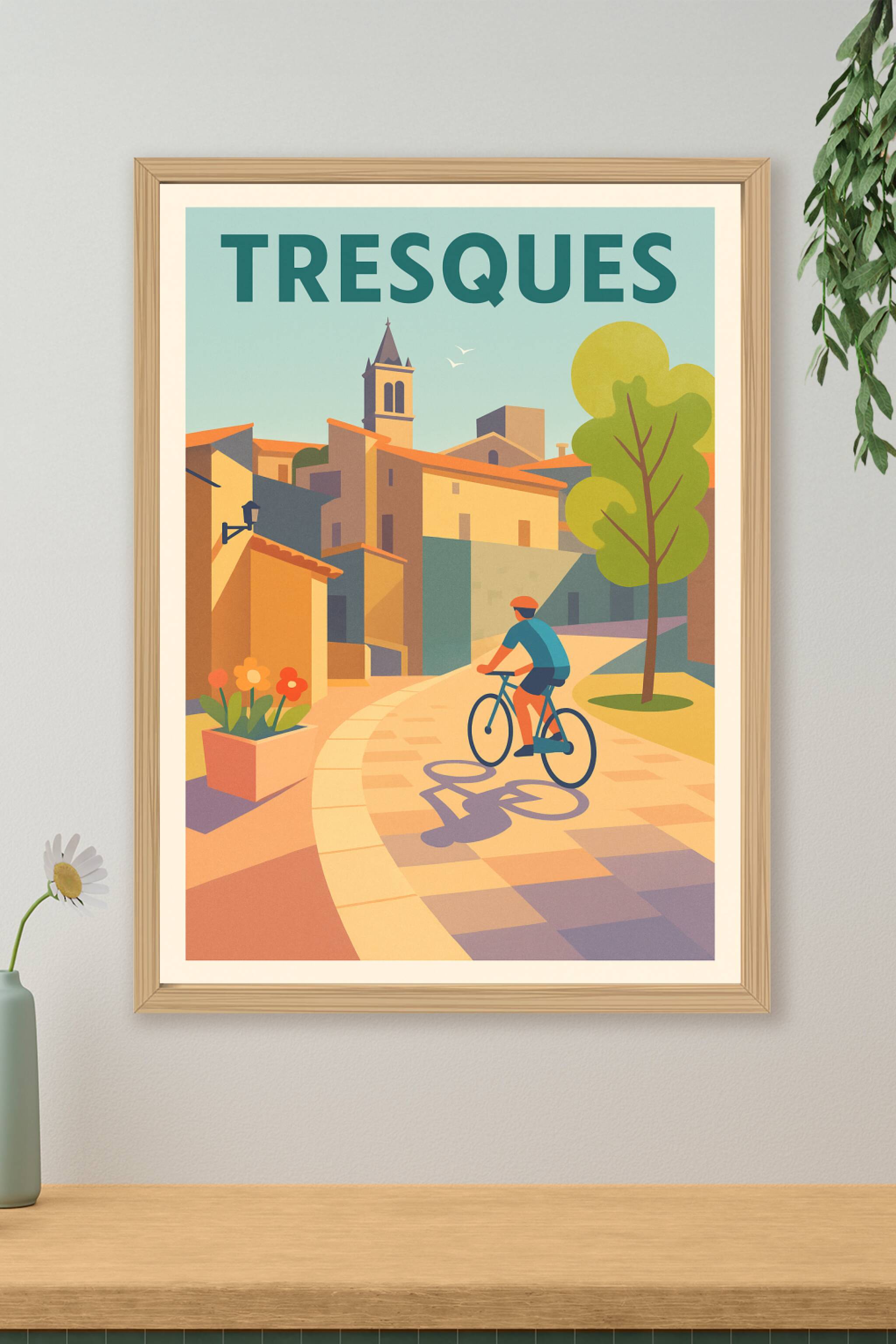 Affiche de Tresques - Une balade à vélo sous le soleil du sud