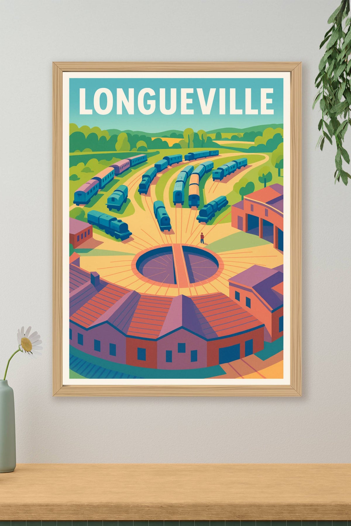 Affiche de Longueville - Escale vintage au cœur de la rotonde ferroviaire