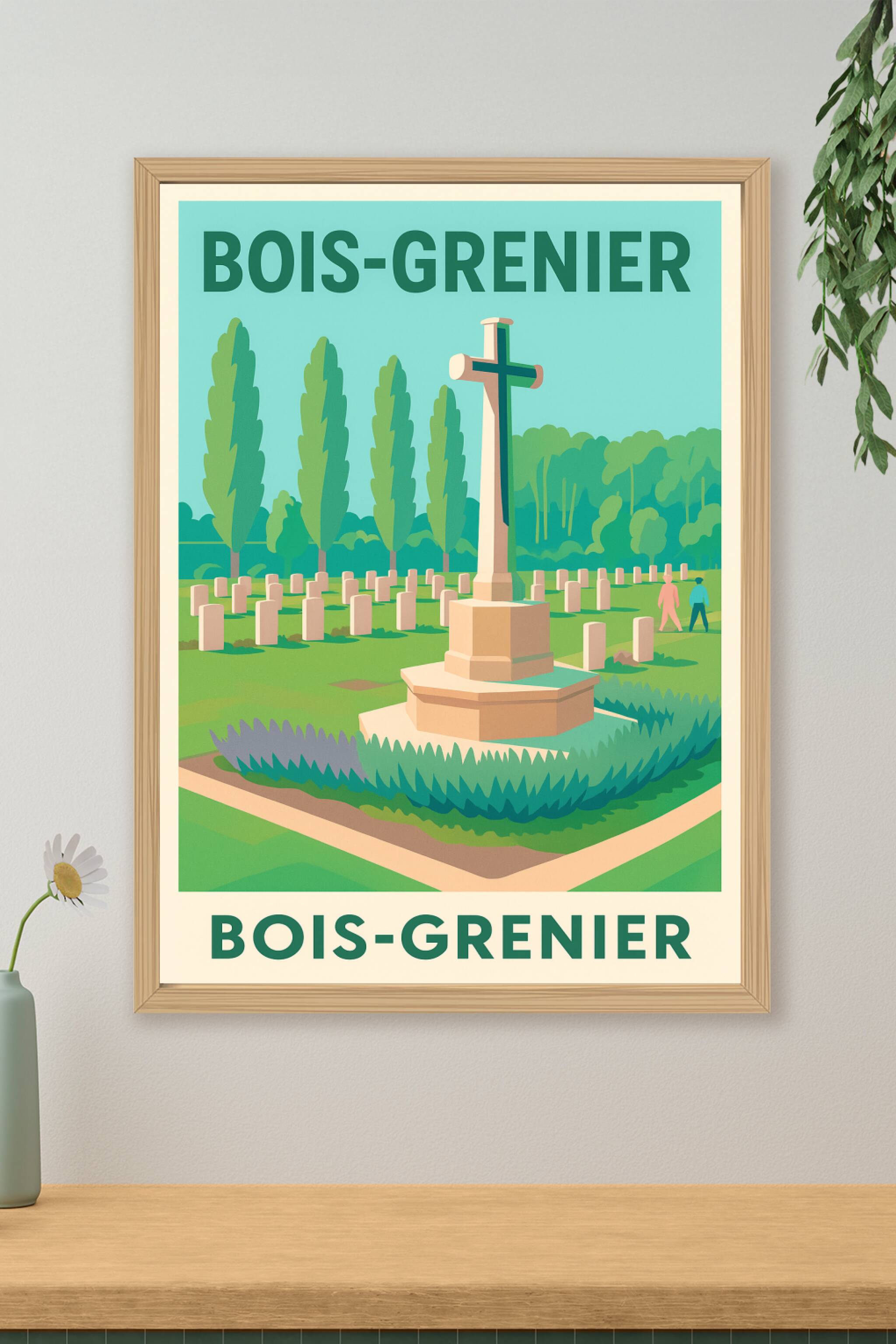 Affiche de Bois-Grenier - Hommage et Sérénité au Cimetière Militaire