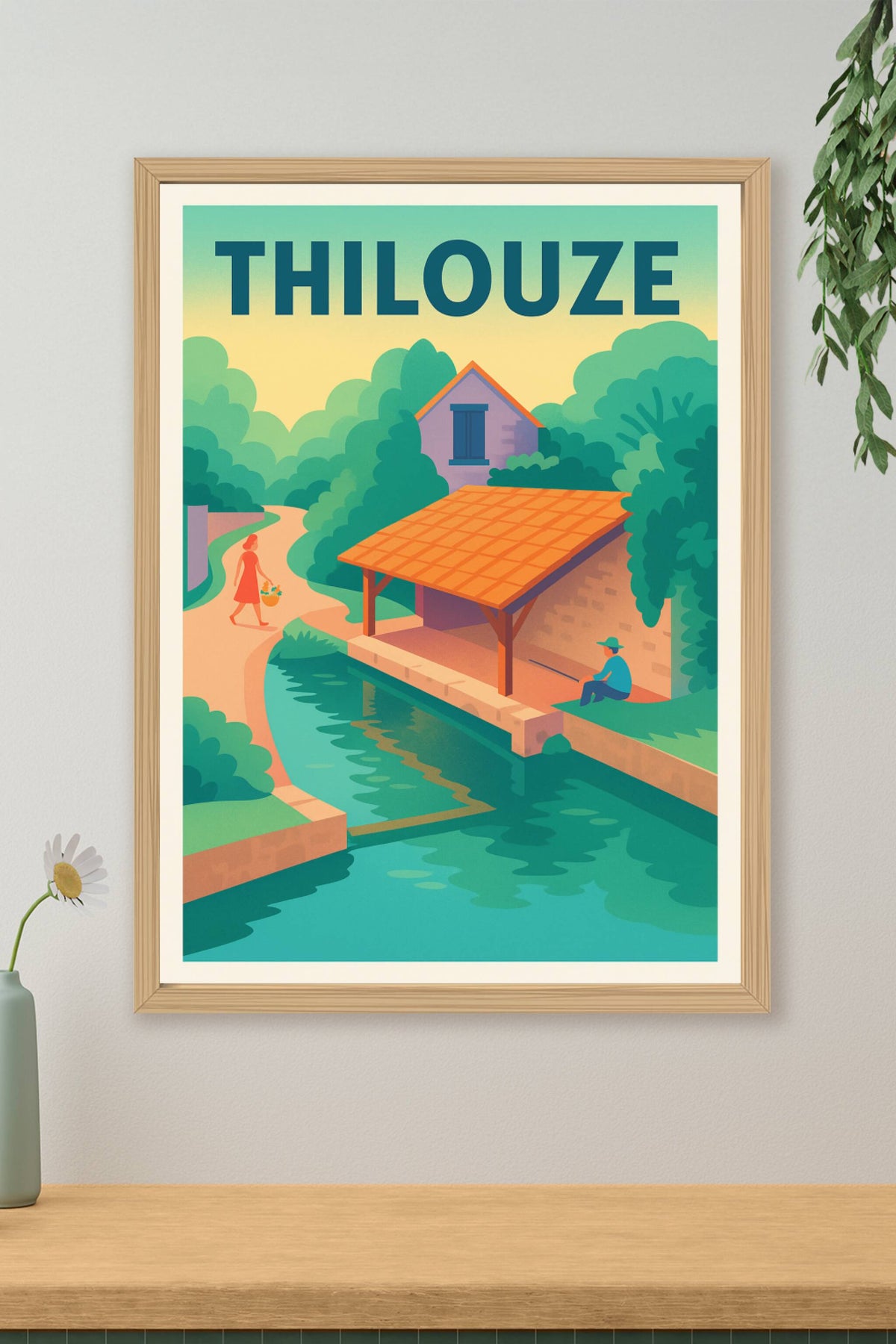 Affiche de Thilouze - Sérénité au bord de l'eau