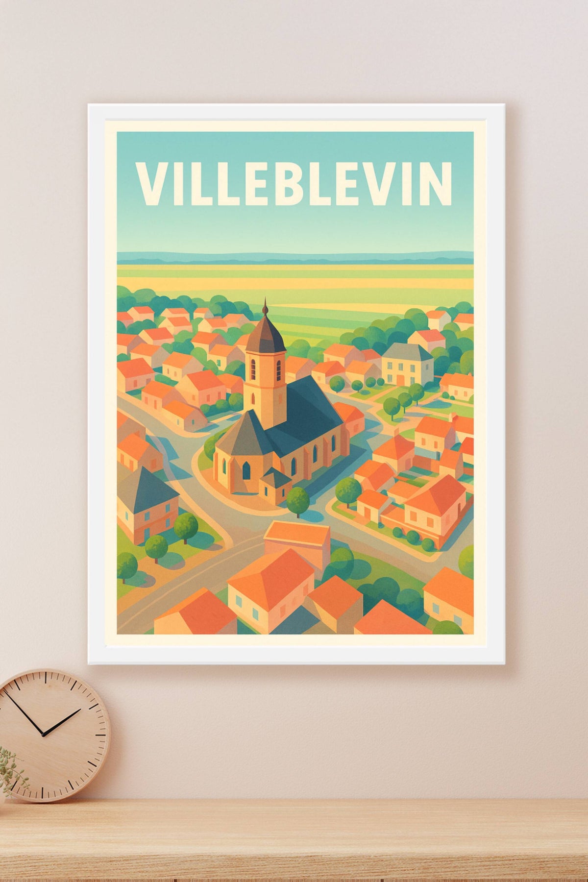 Affiche de Villeblevin - Charme paisible de la campagne française